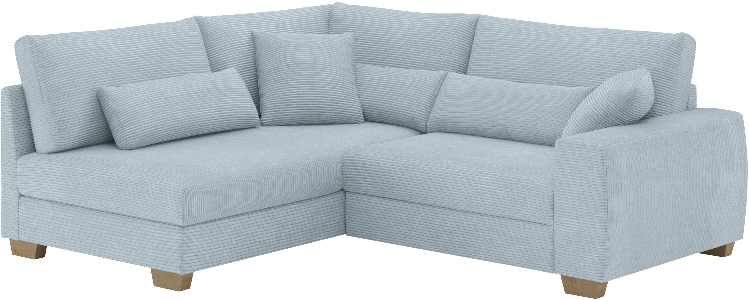 Mr. Couch Ecksofa »Helena L-Form, bis 140 kg belastbar«, mit Taschenfederkern, wahlweise mit Bettfunktion