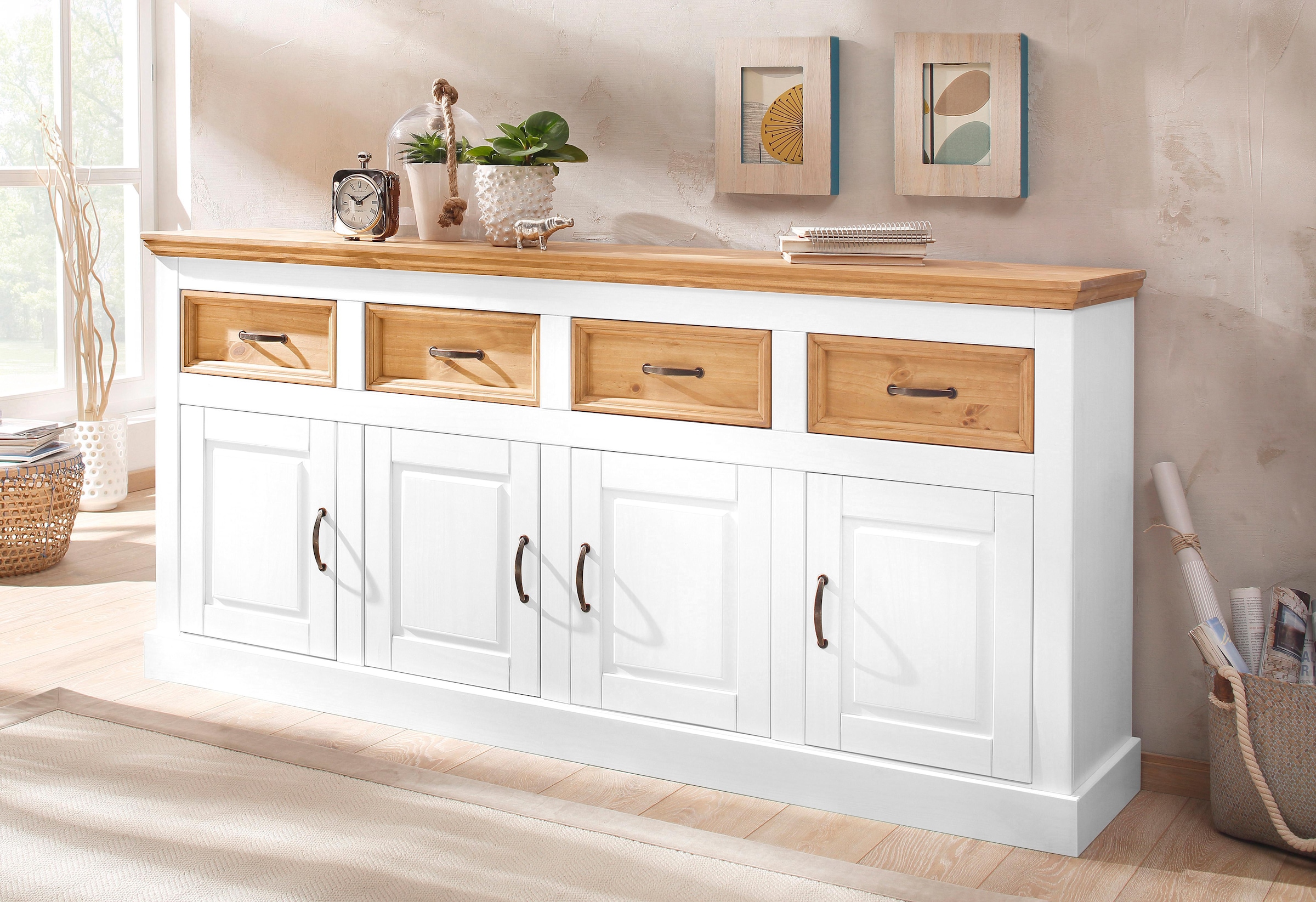 Home affaire Sideboard »Selma«, Kommode mit 4 Türen und 4 Schubkästen. Brei günstig online kaufen