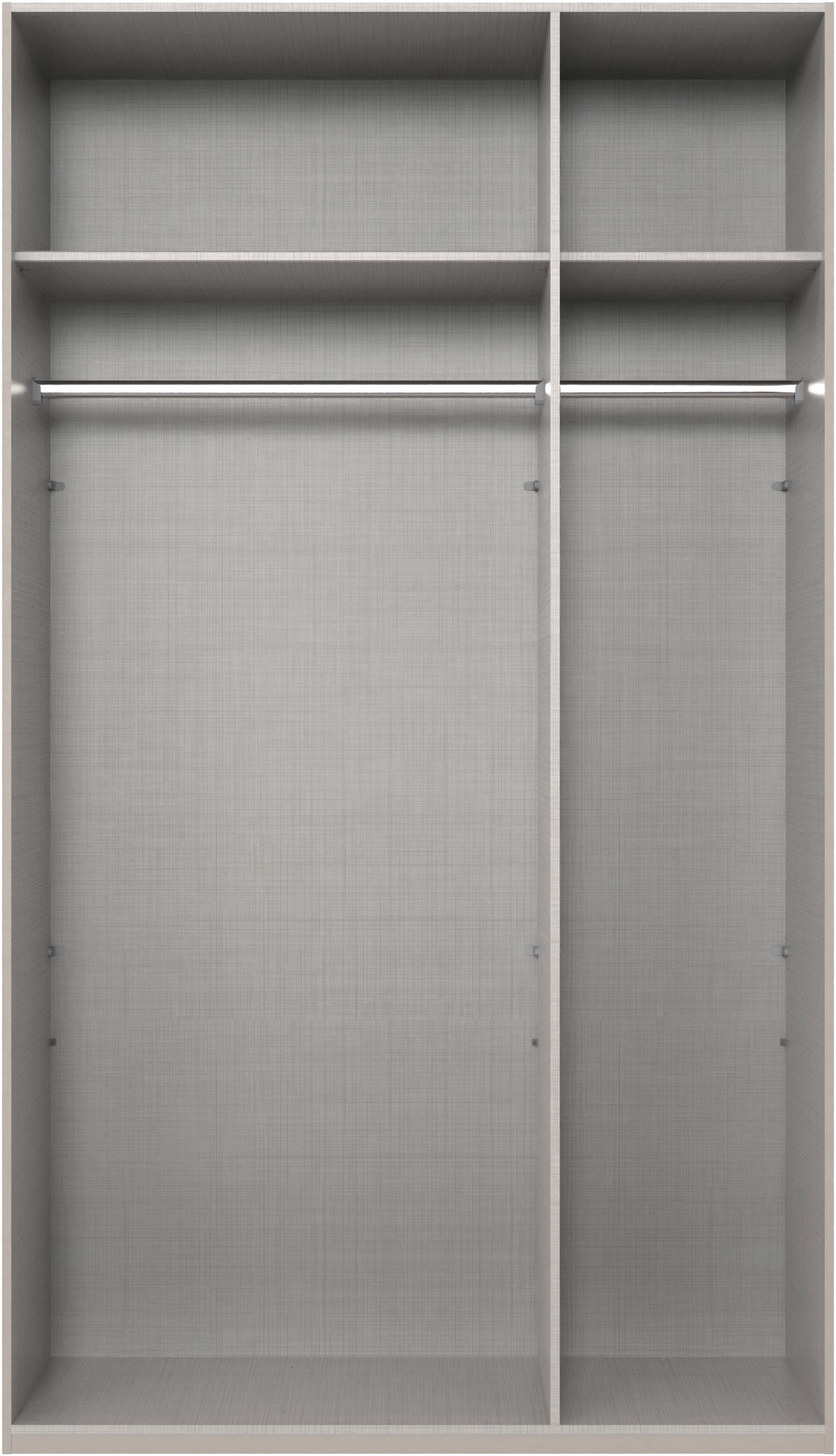 Wimex Kleiderschrank »Mugano, in 5 Breiten und 2 Höhen, Made in Germany«, (in Basic oder Premium Ausstattung mit 2 weiteren Einlegeböden), mit langen Griffstangen aus Metall, wahlweise mit oder ohne Spiegel
