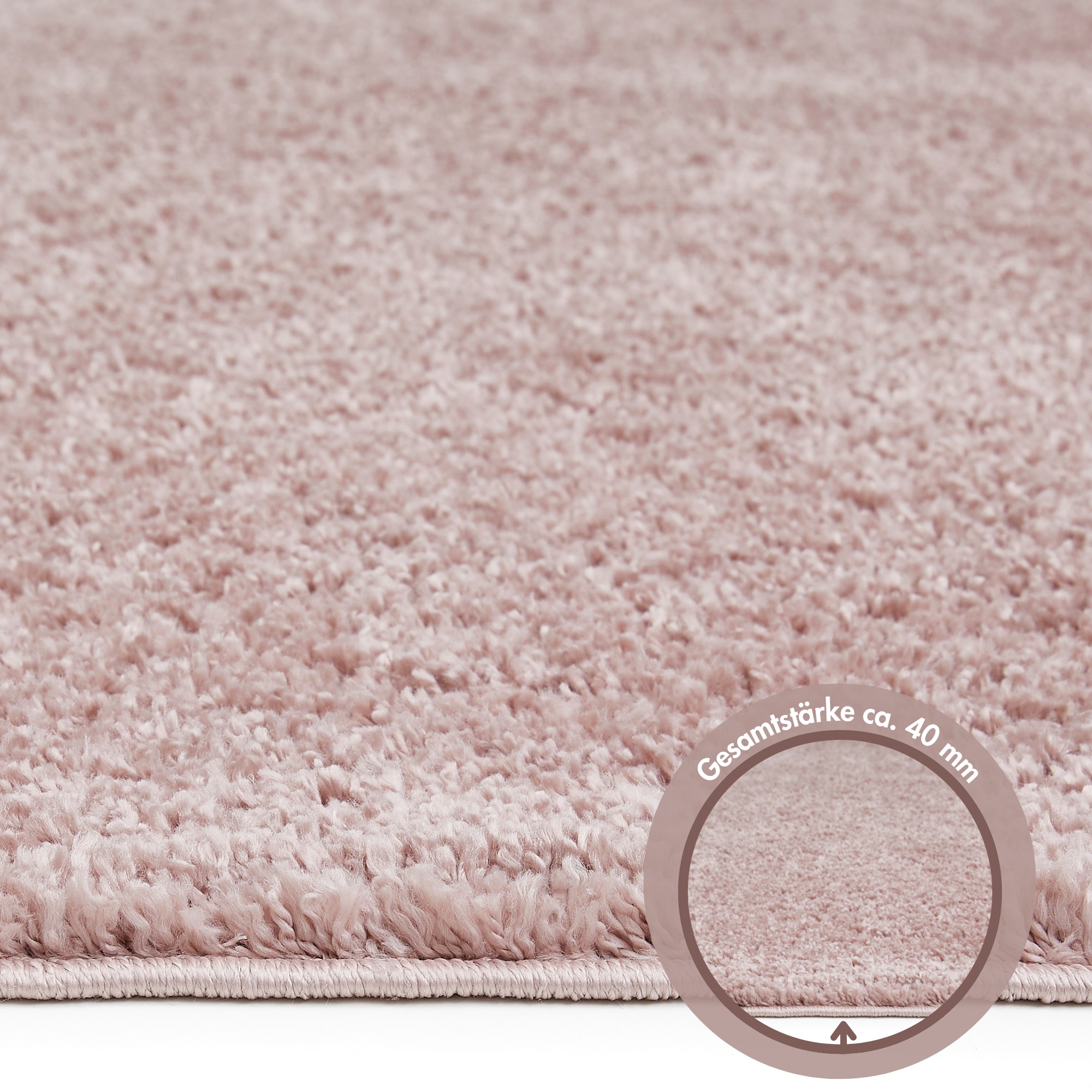 Andiamo Hochflor-Teppich »Chicago«, rechteckig, 40 mm Höhe, Uni Farben, weich & kuschelig, ideal im Wohnzimmer & Schlafzimmer