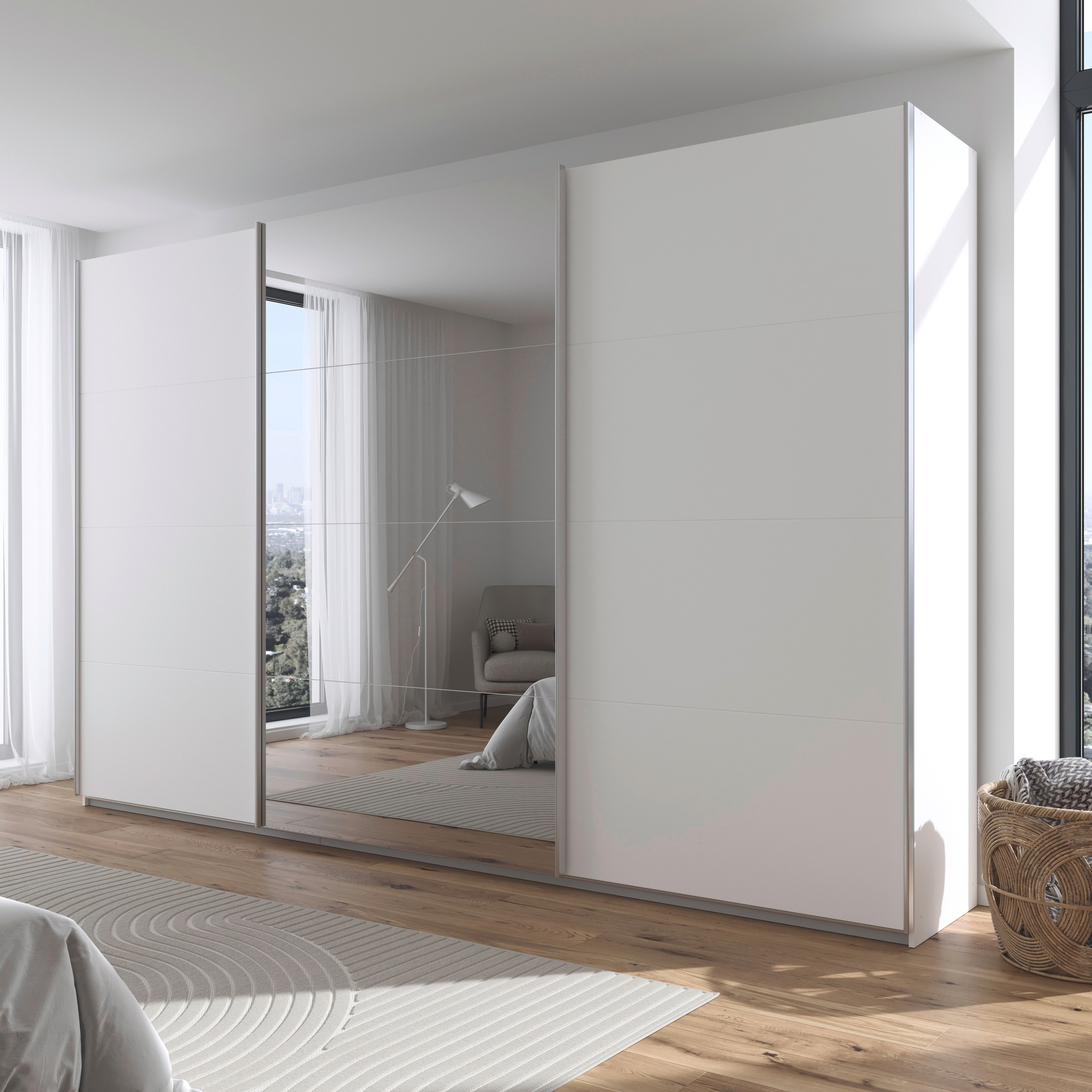 rauch Schwebetürenschrank »Kleiderschrank Schrank Garderobe AGORDO«, Top Innenausstattung, in 4 Breiten und 2 Höhen MADE IN GERMANY