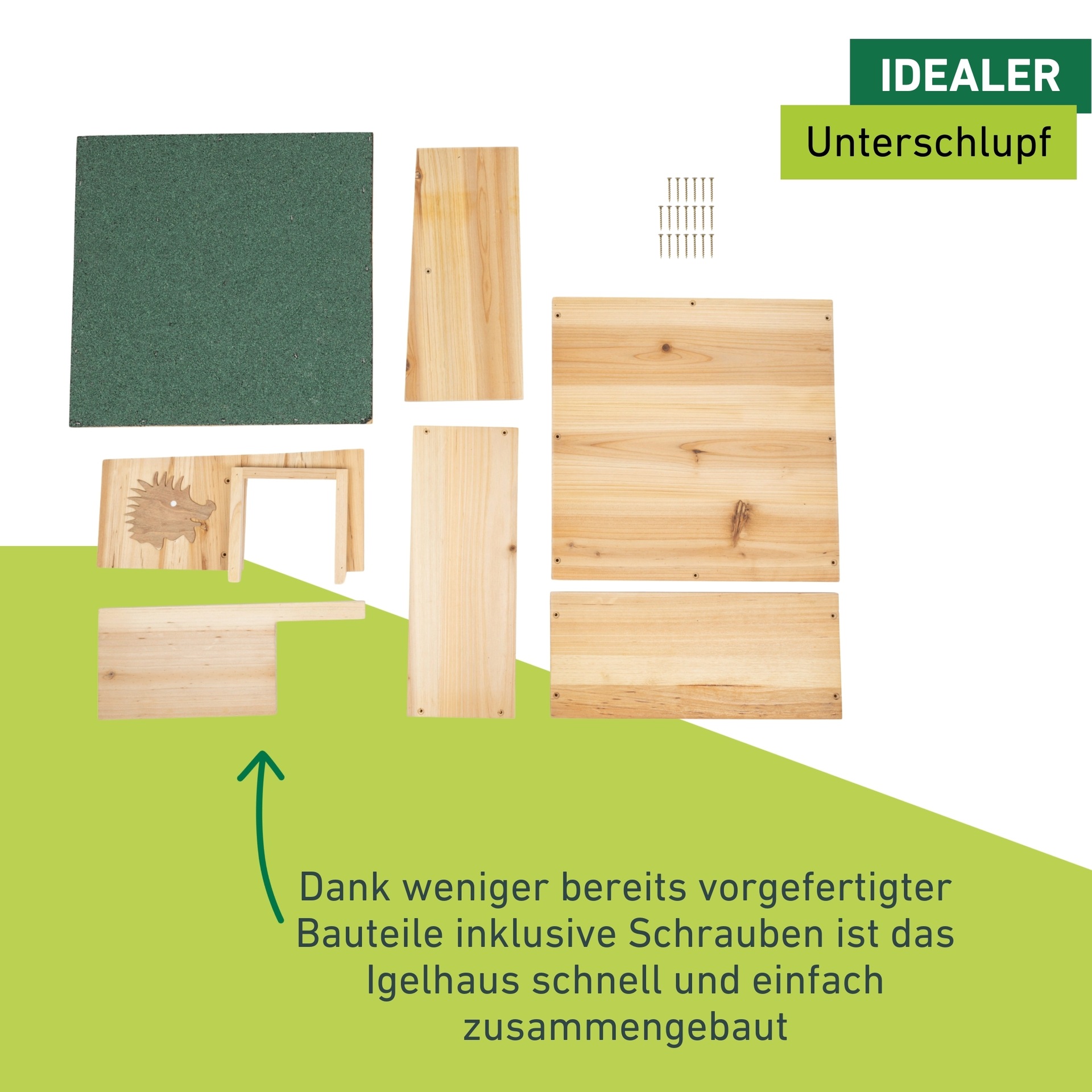 Windhager Tierhaus »Igelfutterhaus aus Massivholz, ein sicheres Winter- und Schlafquartier« Igelhotel mit abnehmbarem Dach, 40x40x19 cm