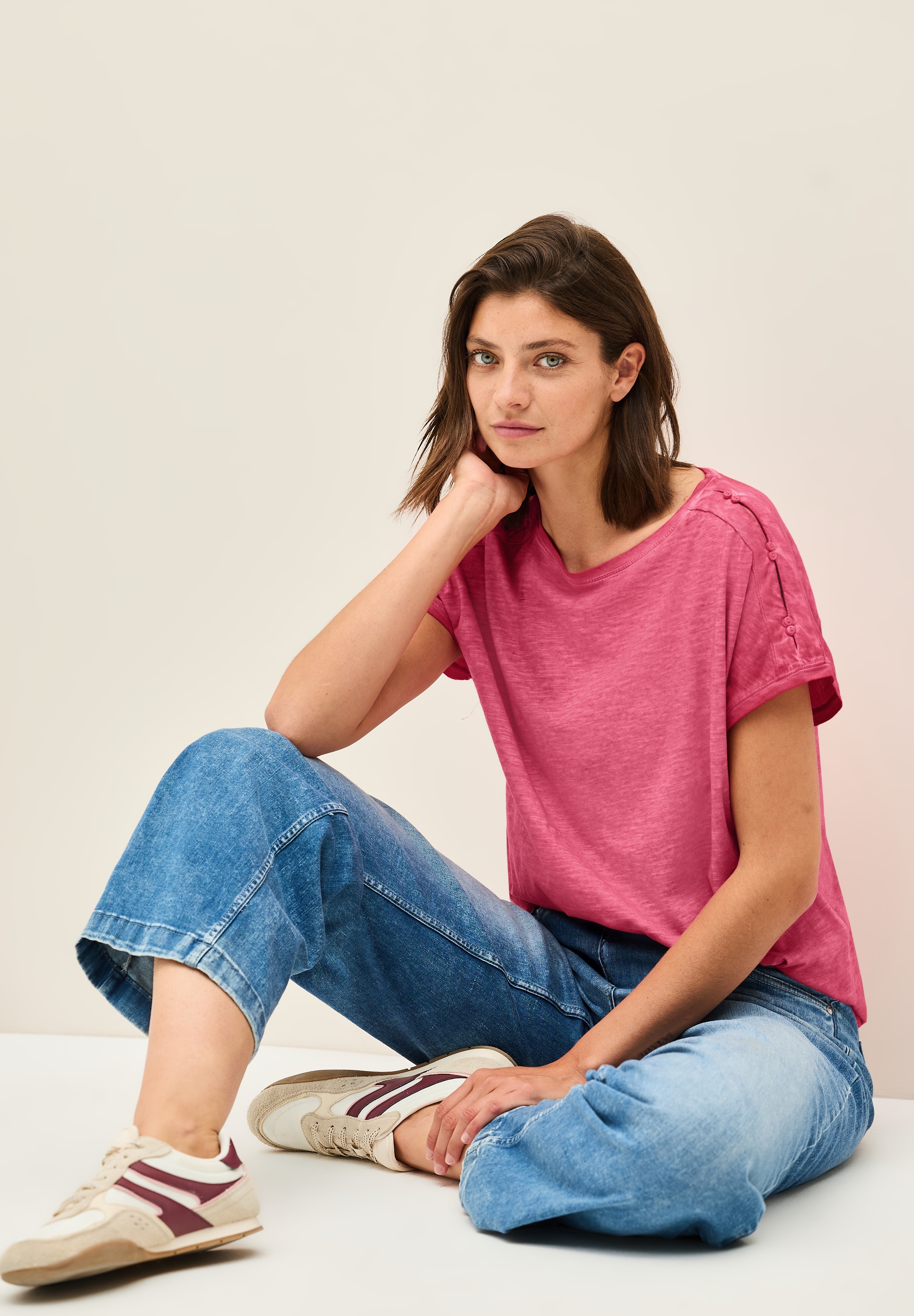 Cecil T-Shirt, mit Knopfdetail