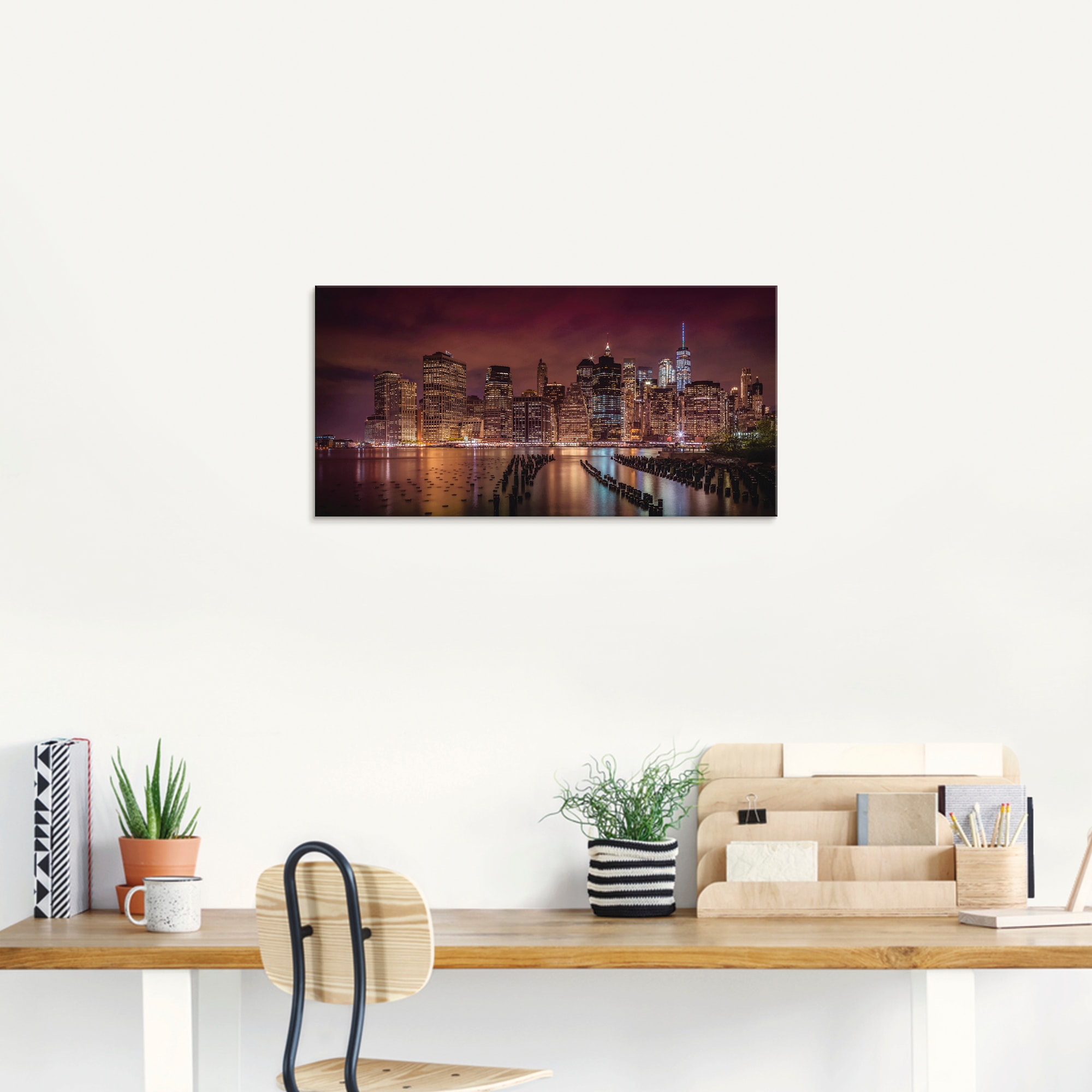 Artland Glasbild "New York City Impression bei Nacht I", Amerika, (1 St.), günstig online kaufen