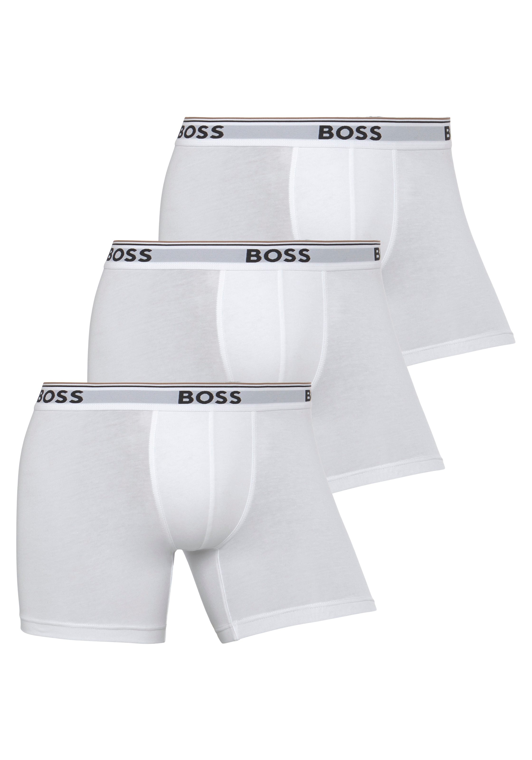 BOSS Langer Boxer »Brief 3 PACK«, mit farblich passendem Webbund