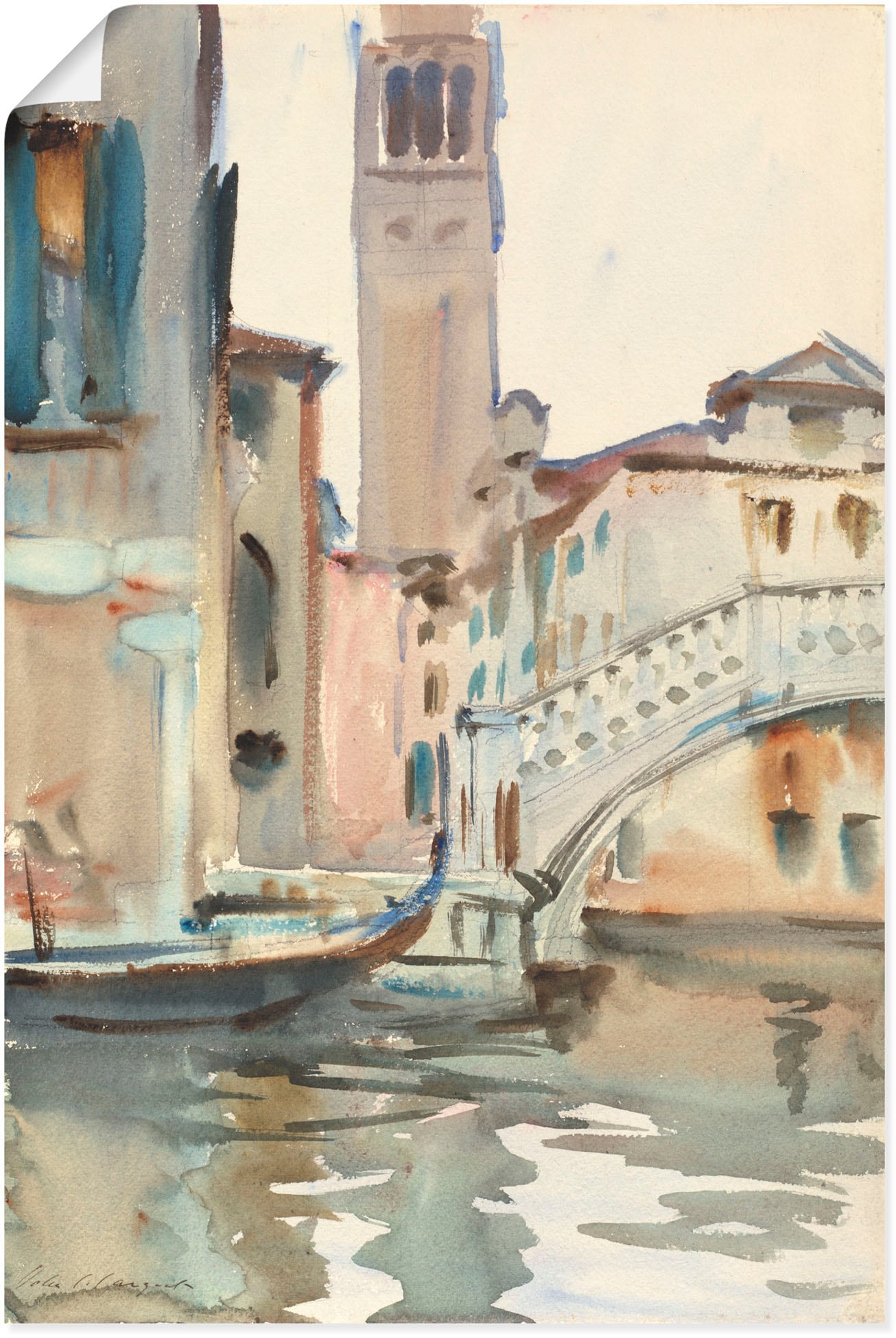 Artland Wandbild "Eine Brücke und Campanile, Venedig.", Venedig, (1 St.), a günstig online kaufen