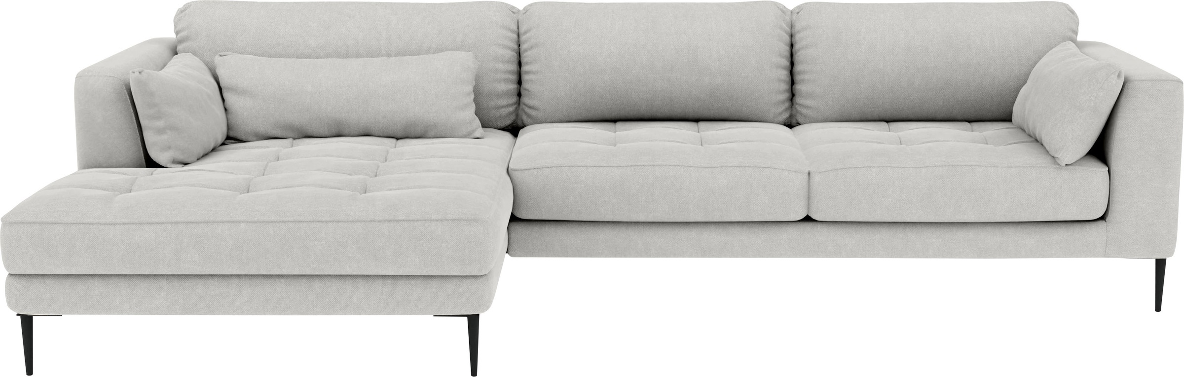 TRENDMANUFAKTUR Ecksofa »Luzi, wahlweise mit Schlaffunktion & Bettkasten. L-Form«, Designsofa mit tollem Sitzkomfort, Metallfüße schwarz, Breite 280 cm