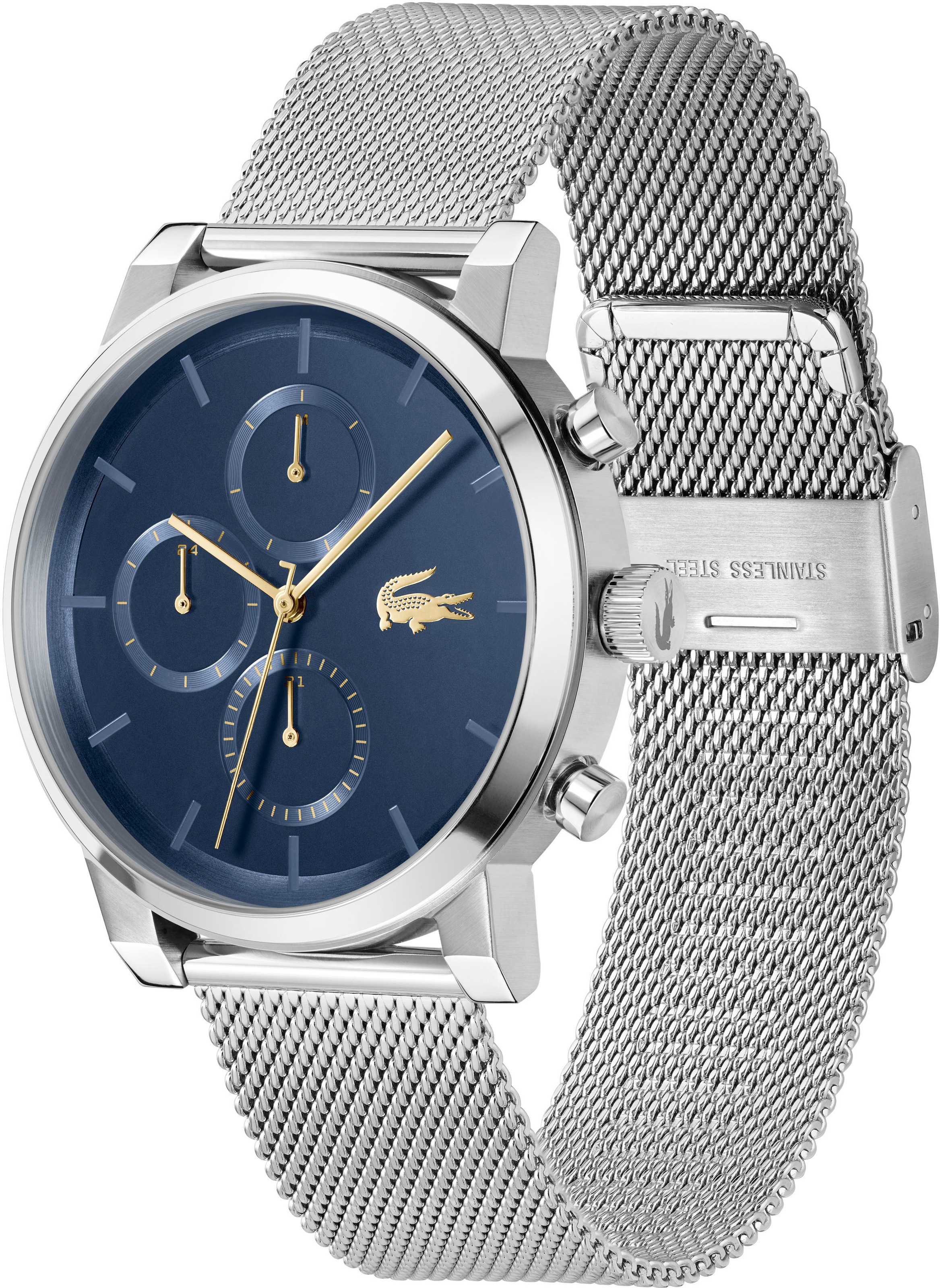 Lacoste Multifunktionsuhr »REPLAY«, Armbanduhr, Quarzuhr, Herrenuhr, Edelstahlarmband, analog