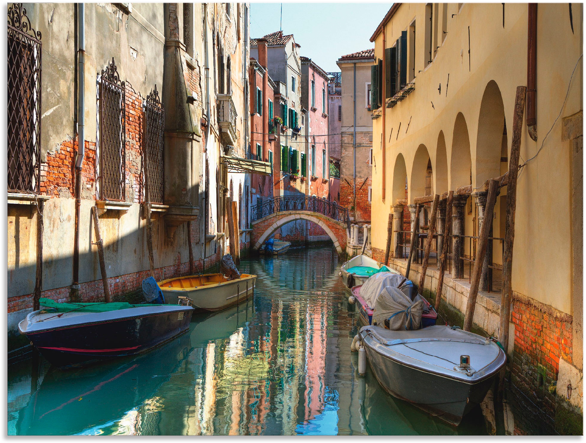 Artland Wandbild »Boote auf Kanal in Venedig«, Italien, (1 St.), als Alubil günstig online kaufen