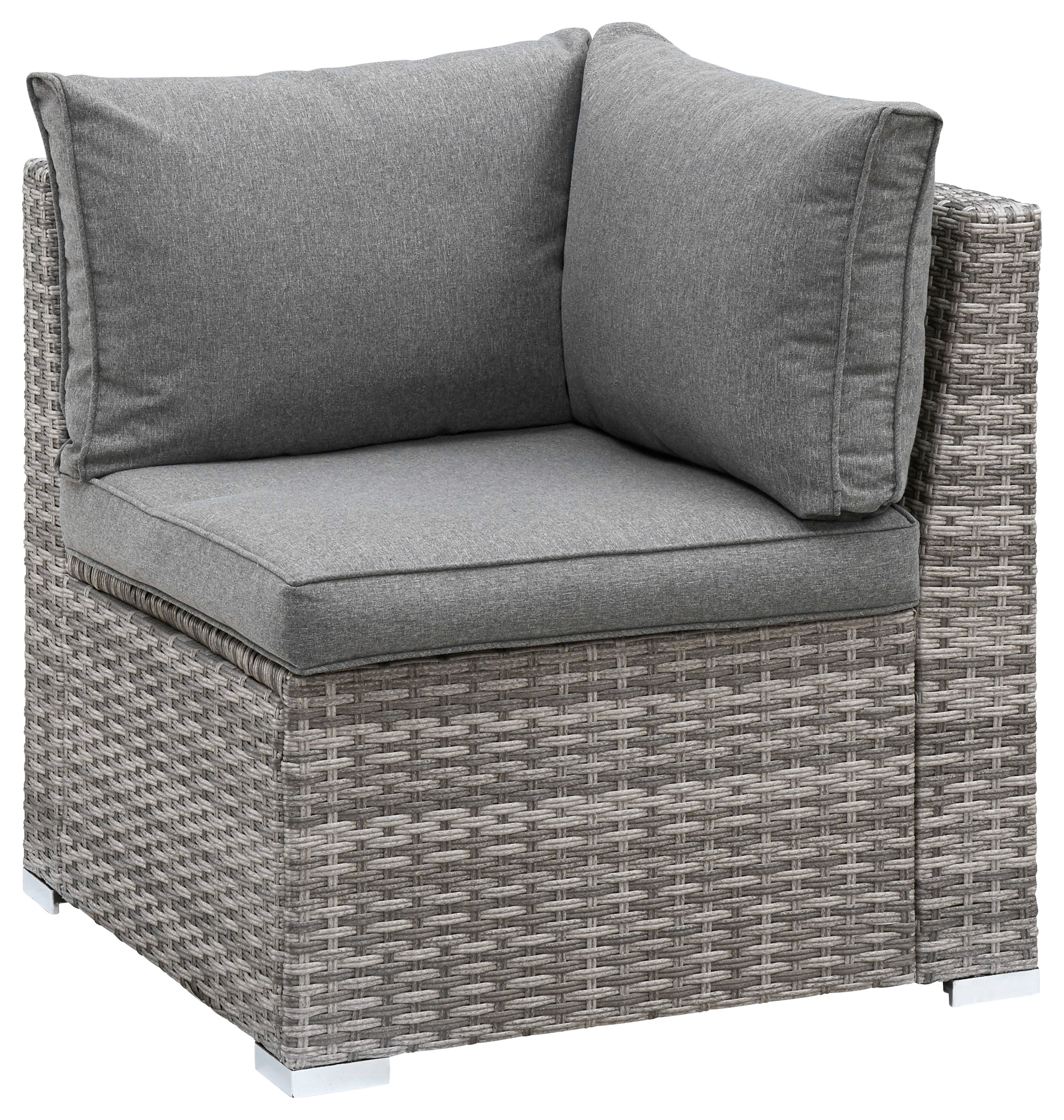 KONIFERA Gartenlounge-Set »Kalamos«, (Set, 23 tlg., 3er-Sofa, 2x 2er Sofa, Ecksofa, 2x Hocker, 2x Tisch, inkl. Auflagen), Polyrattan, Aluminium, 10 Personen, individuell aufstellbar