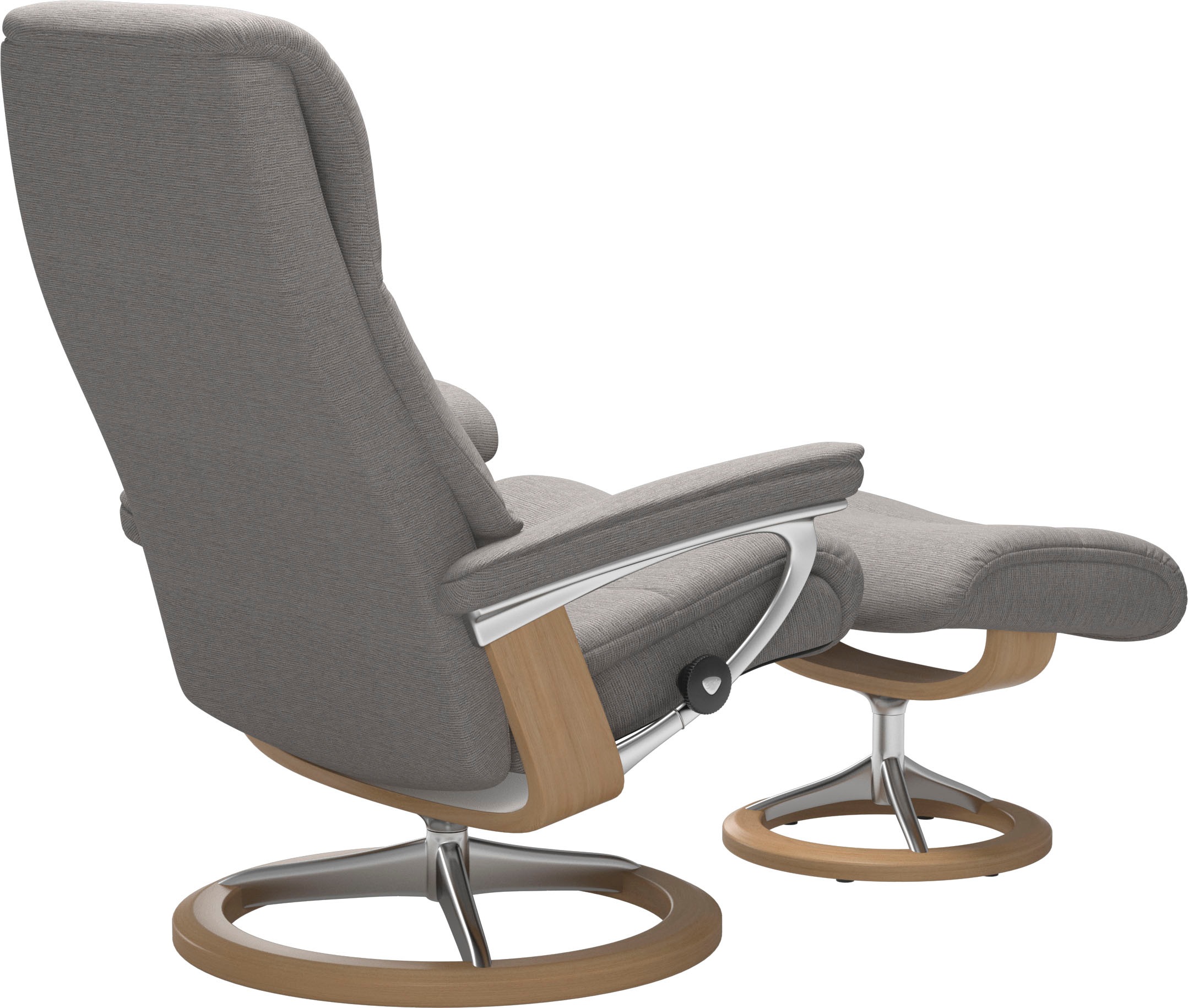 Stressless® Relaxsessel »View«, (Set, Relaxsessel mit Hocker), mit Signature Base, Größe M,Gestell Eiche