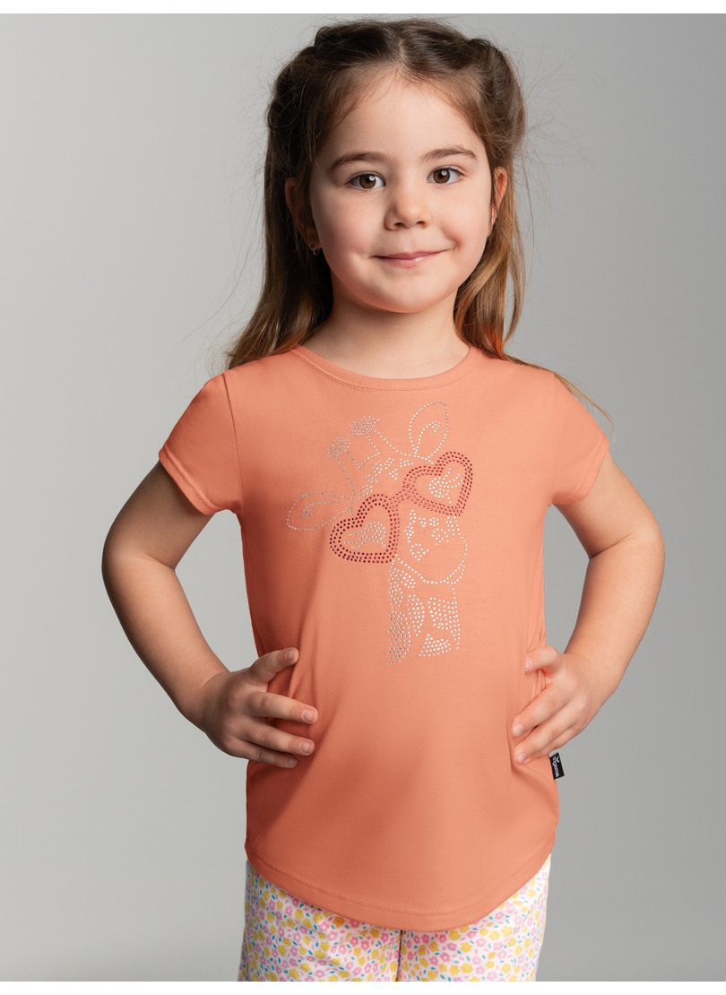 Trigema T-Shirt »TRIGEMA T-Shirt mit glitzerndem Giraffen-Printmotiv«, (1 tlg.)