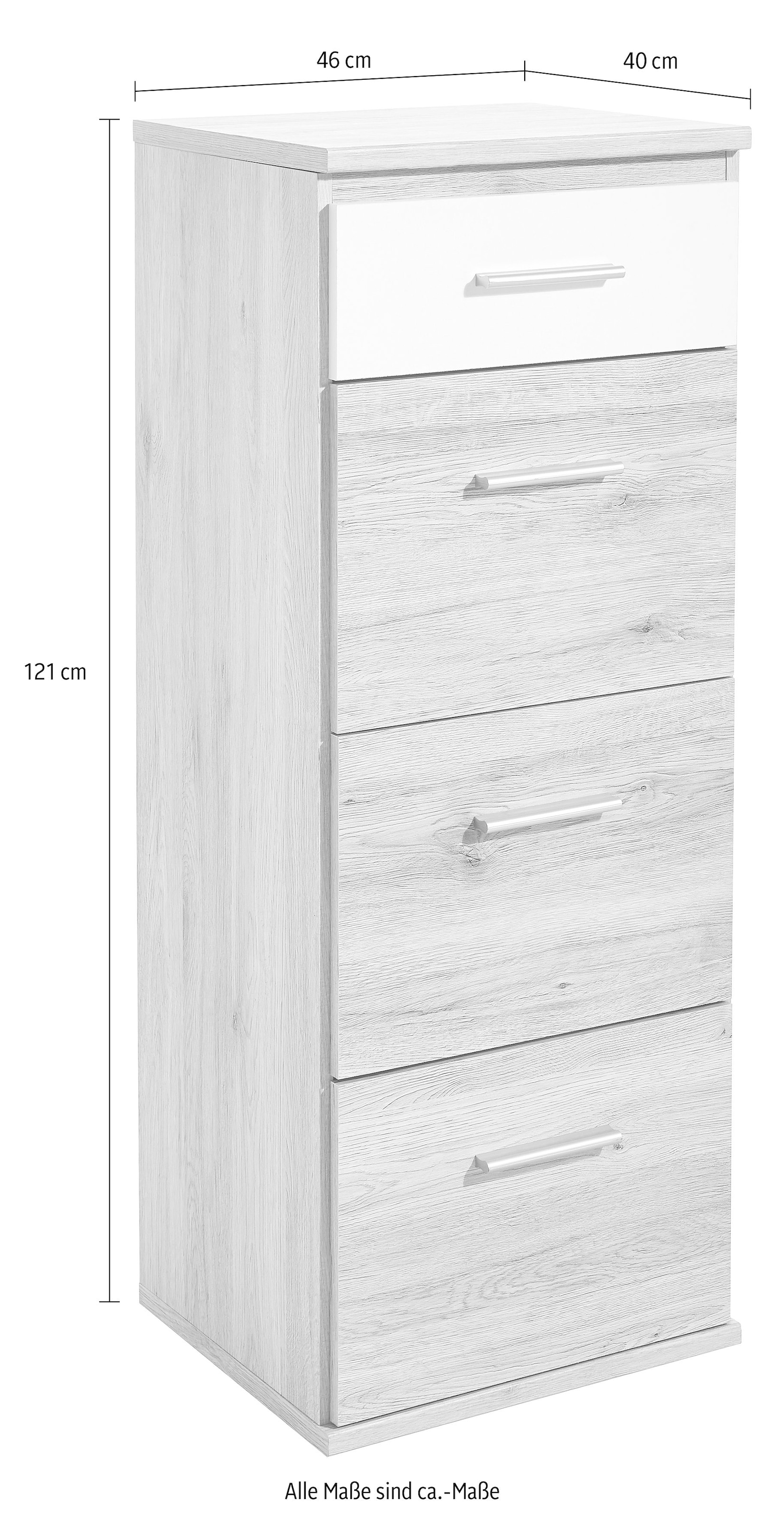 Wimex Hochkommode »Joker«, Schminkschrank Schminkkommode mit 4 Schubladen