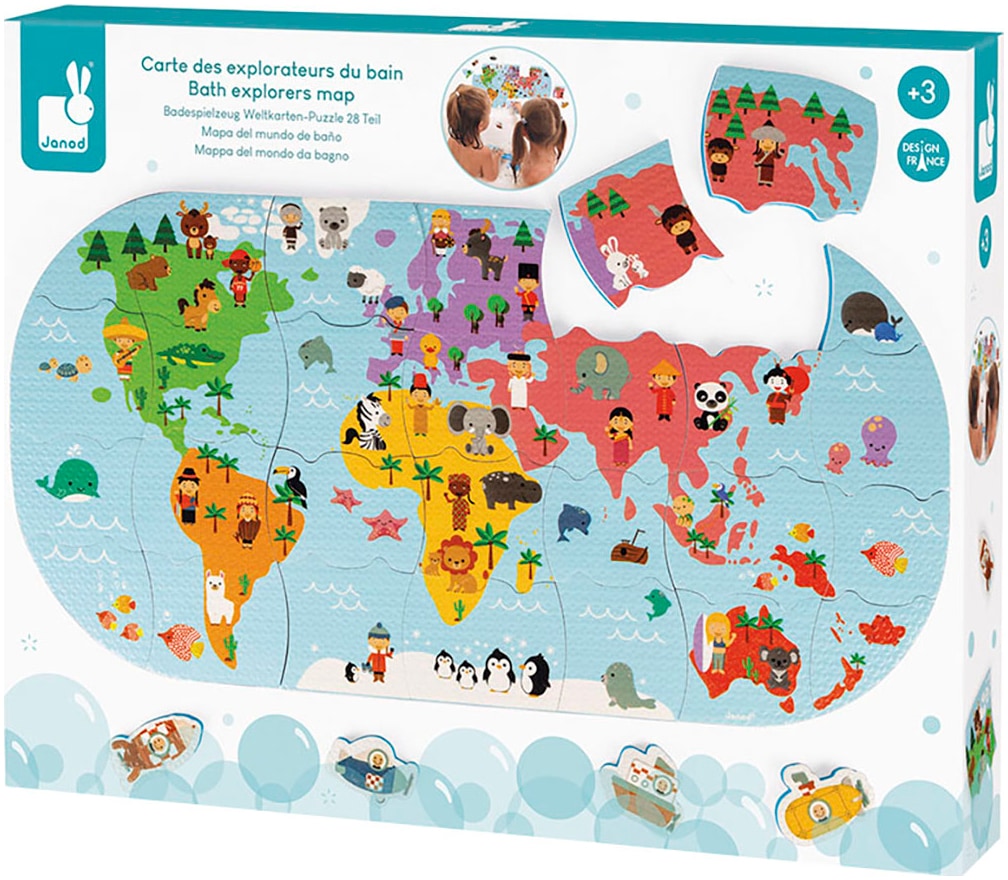 Janod Puzzle »Welt«, für die Badwanne