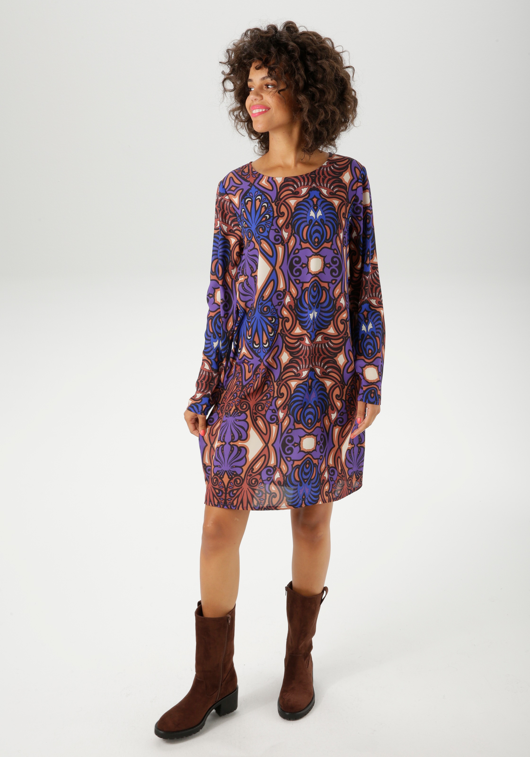 Aniston CASUAL Minikleid, mit großflächigem Ornament-Druck - NEUE KOLLEKTION