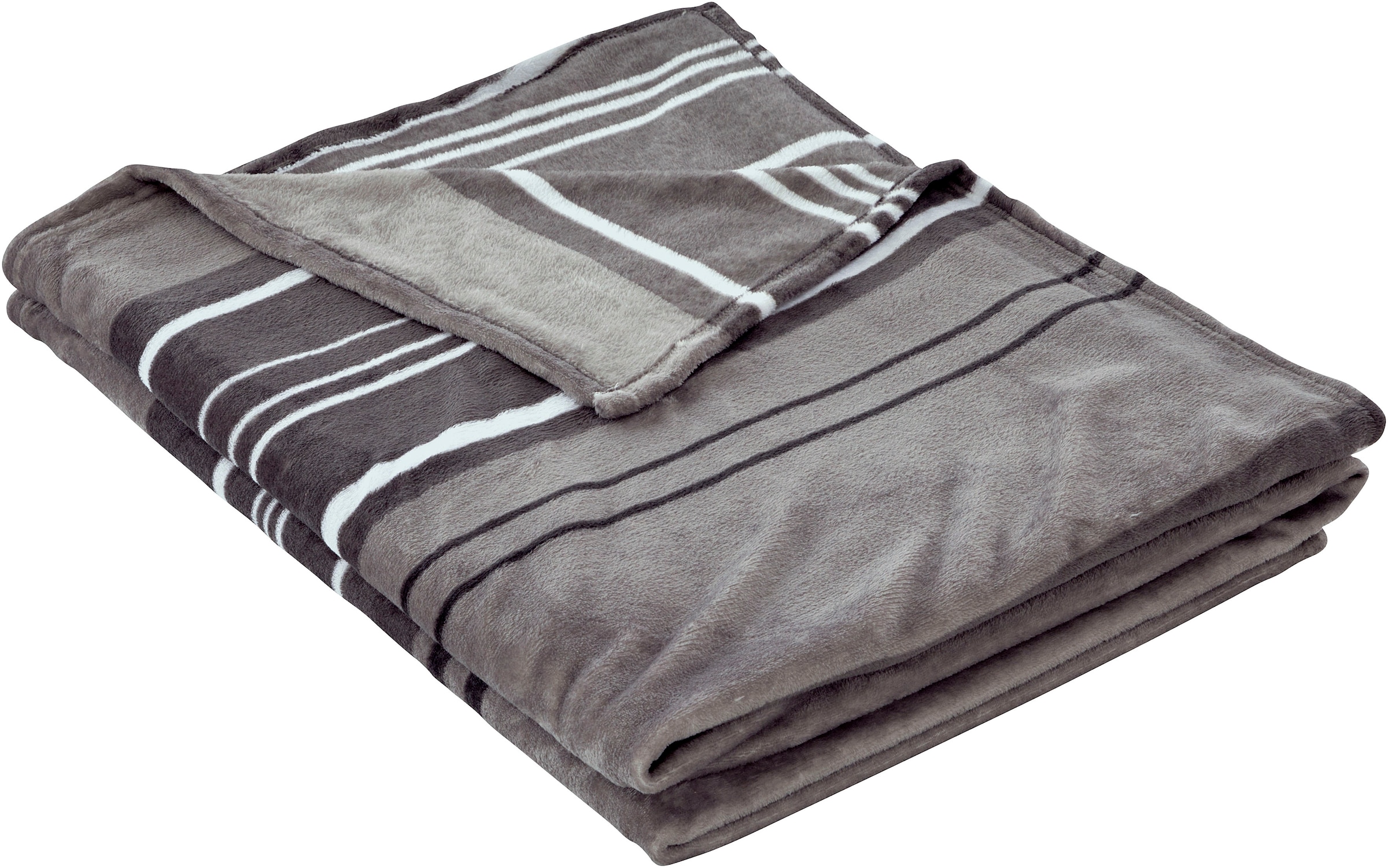 my home Wohndecke »Kelian«, mit Streifen, XXL Wohndecke 210x280,weich und a günstig online kaufen