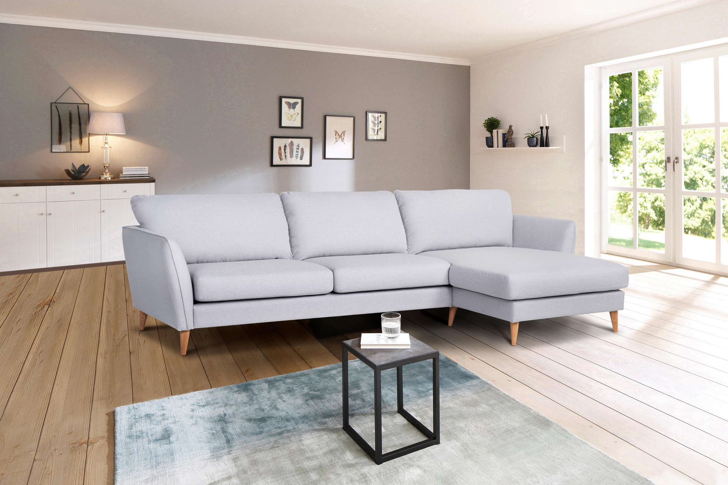 Home affaire Ecksofa »Meersburg, L-Form,«, mit Holzfüßen günstig online kaufen