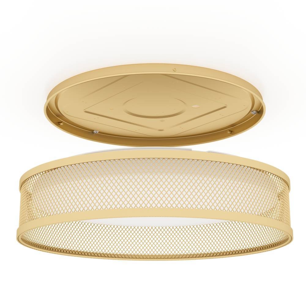 EGLO Deckenleuchte »LUPPINERIA«, 1 flammig, Leuchtmittel LED-Modul | LED fest integriert, Deckenleuchte, Metall in Messing und Kunststoff in Weiß, Ø 38,5 cm