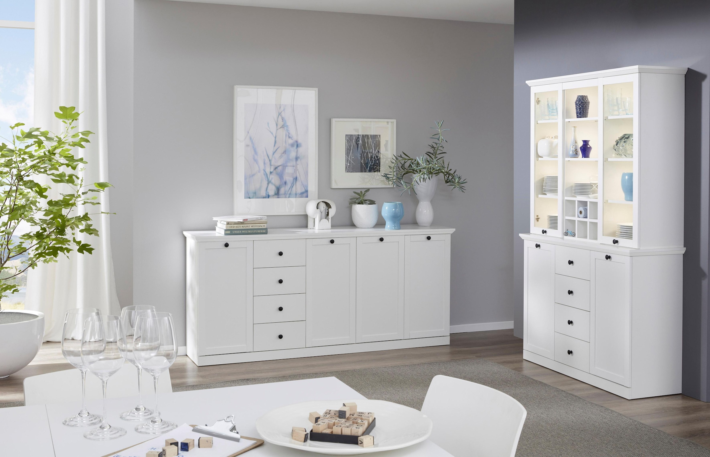 Home affaire Sideboard »Örebro«, Kommode, zeitloser Landhausstil, mit Vollauszug