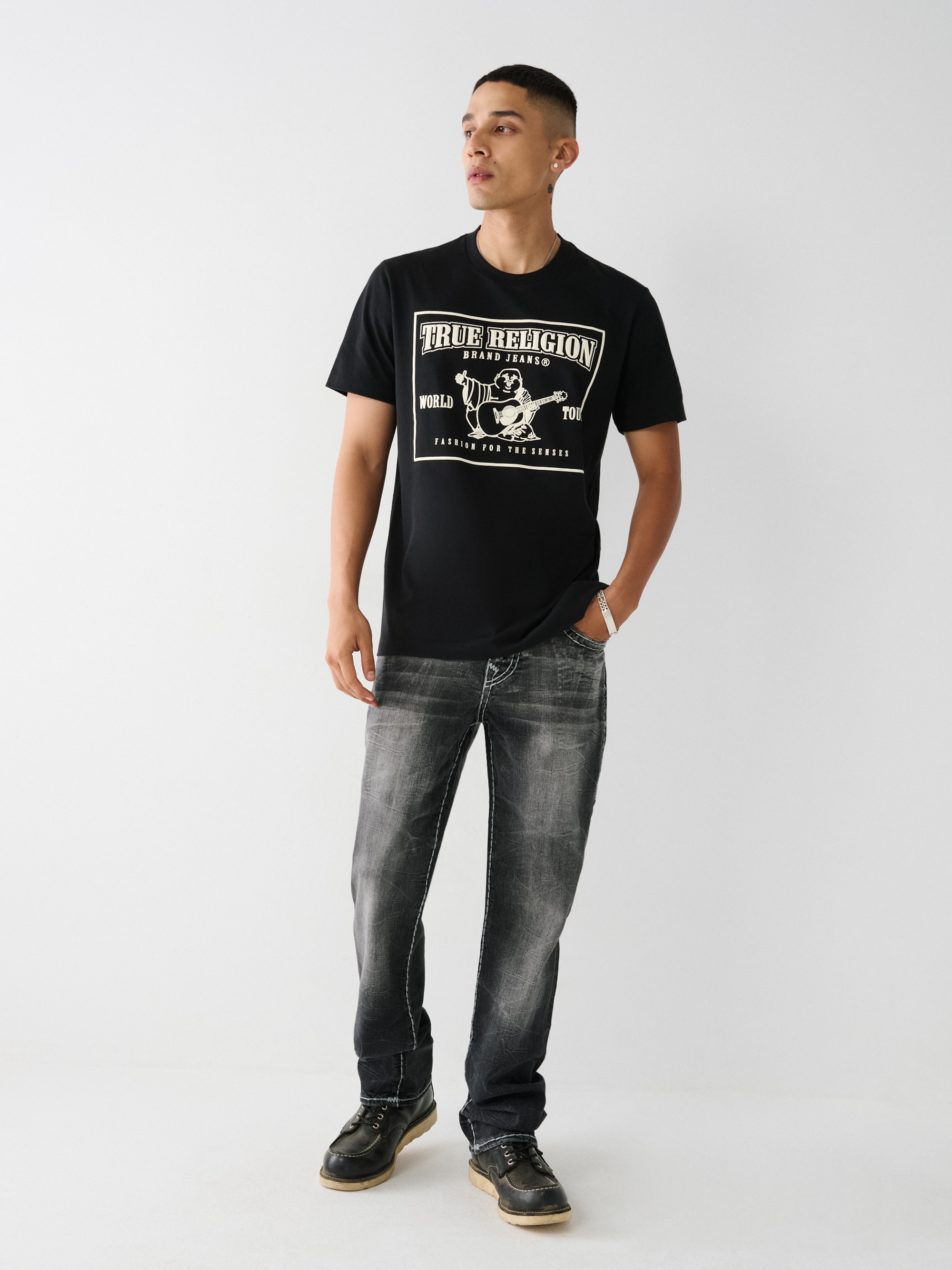 True Religion Kurzarmshirt »SRS PUFF CREW TEE« Baumwolle