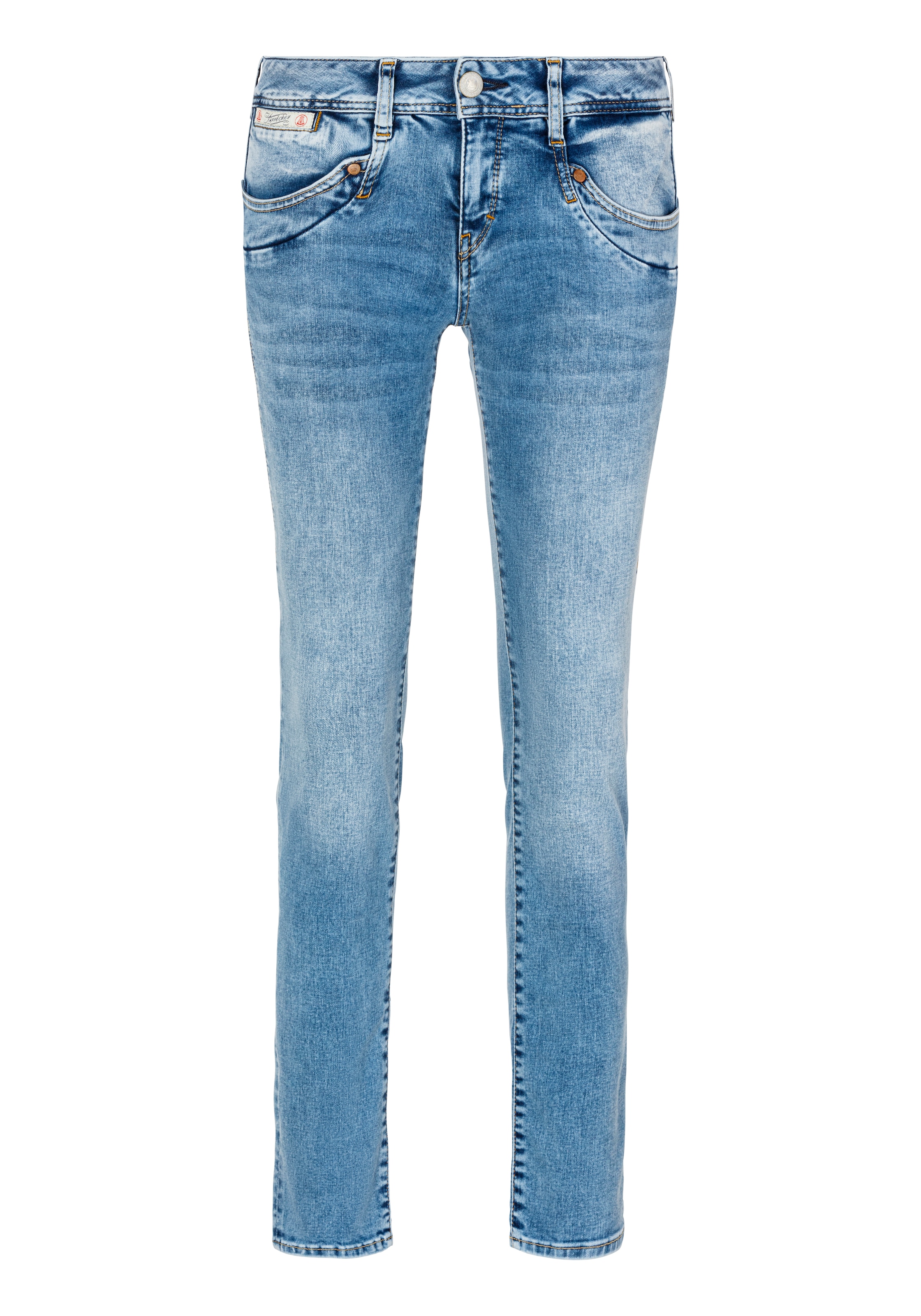 Herrlicher Slim-fit-Jeans »Piper Slim Denim«, mit Zierknöpfen an den Gesäßtaschen