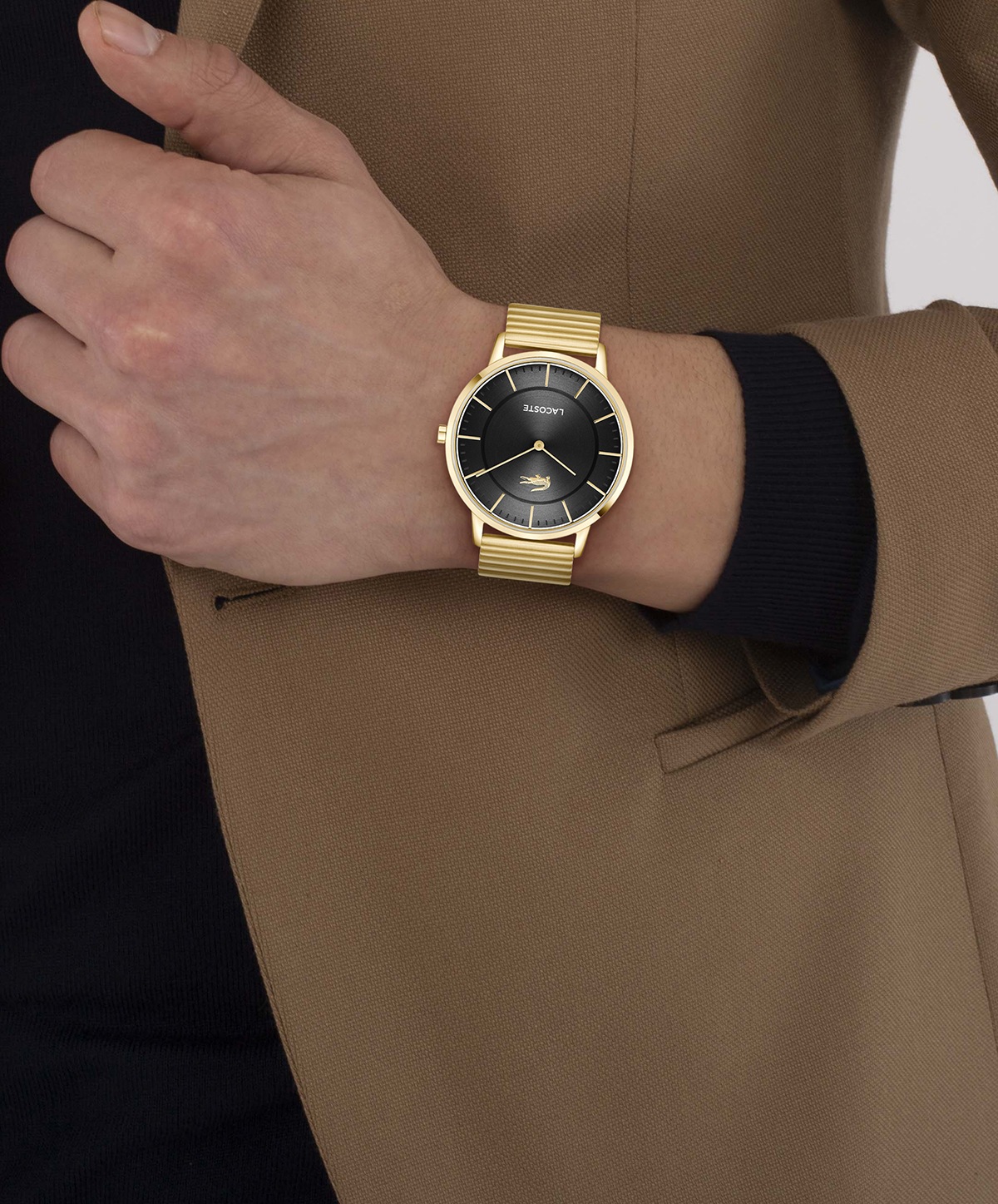 Lacoste Quarzuhr »CROCORIGIN«, Armbanduhr, Herrenuhr, Edelstahlarmband, analog