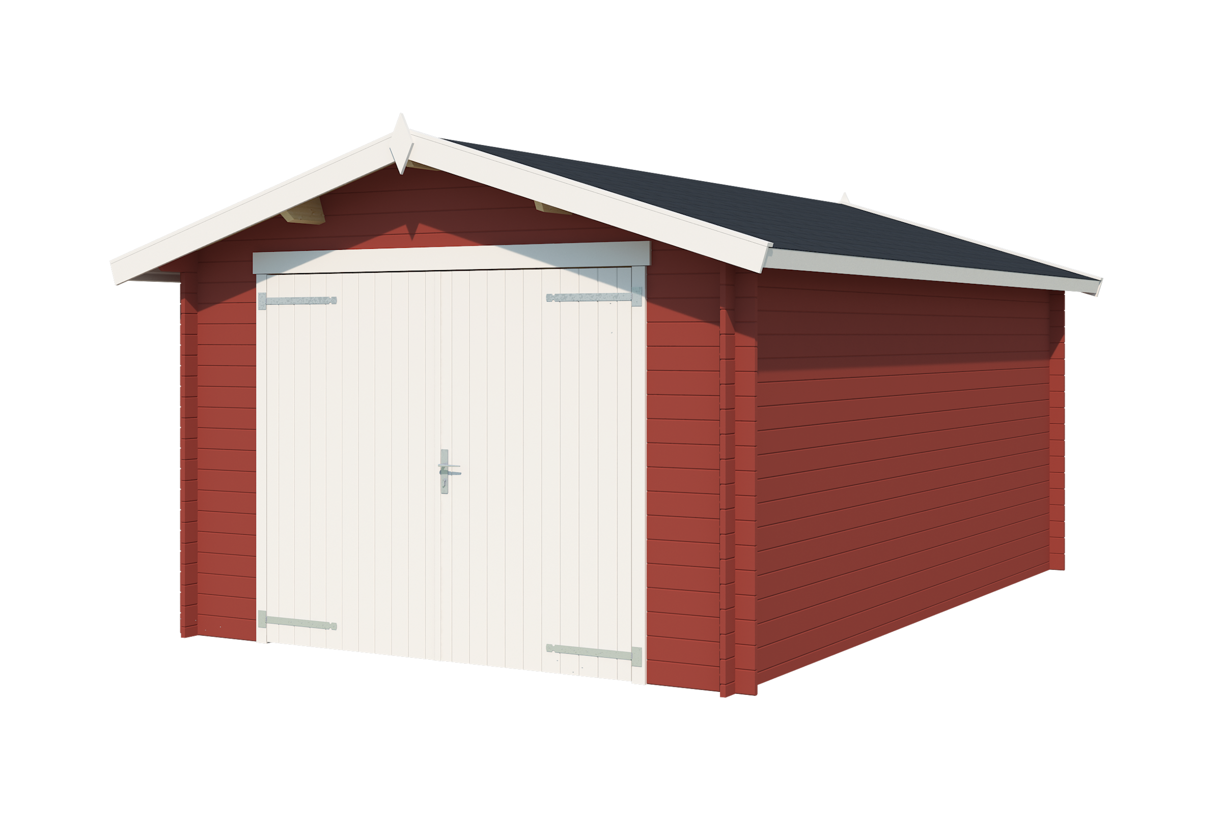 Nordic Holz Einzelcarport »MAURITIUS 34«, 229 cm, Schwedenrot, breites Vollholz-Garagentor