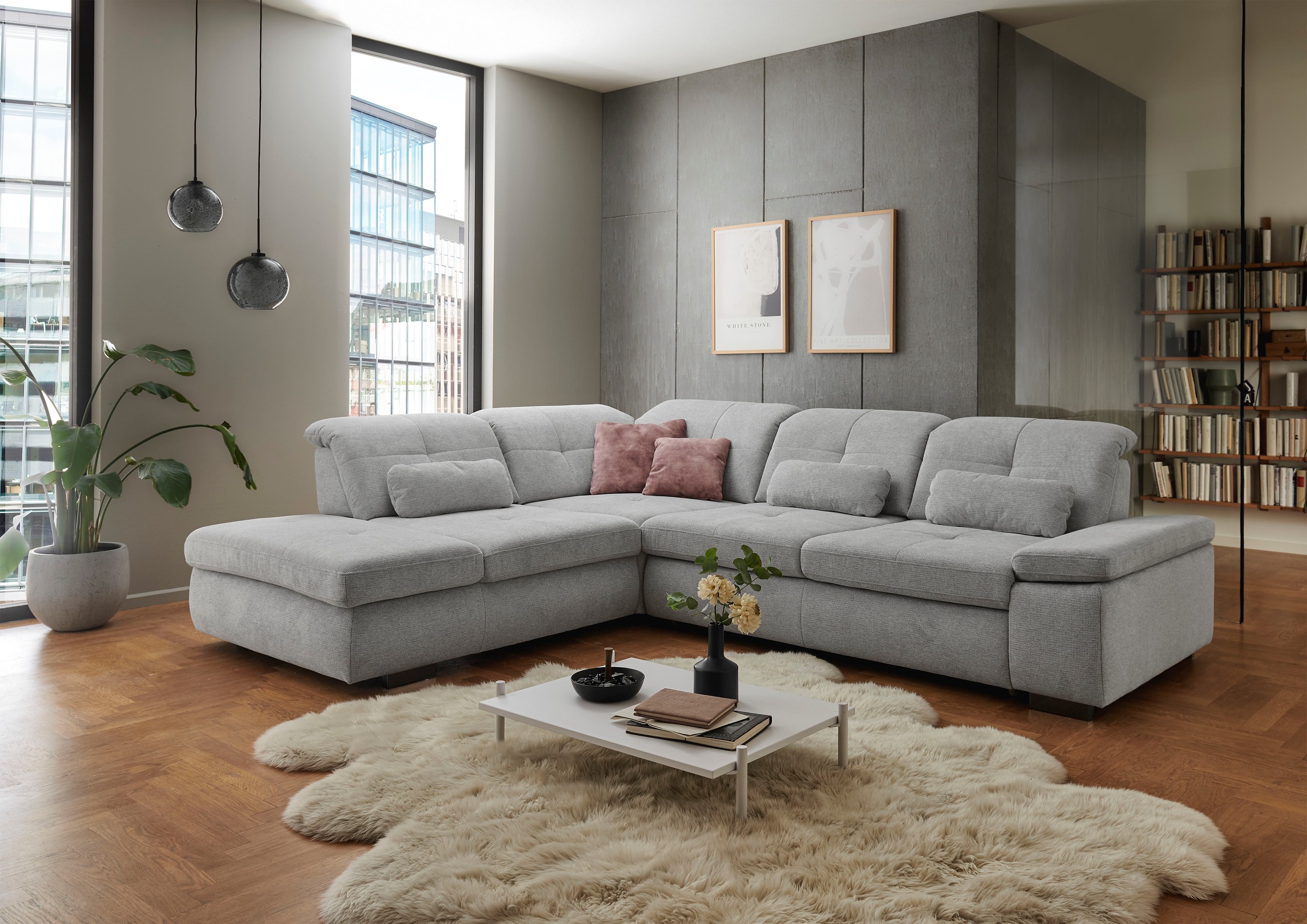 Die PlanBar Ecksofa »MP-IN16012 L-Form mit Federkern-Polsterung«, inkl. Sitztiefenverstellung, optional mit Funktionen