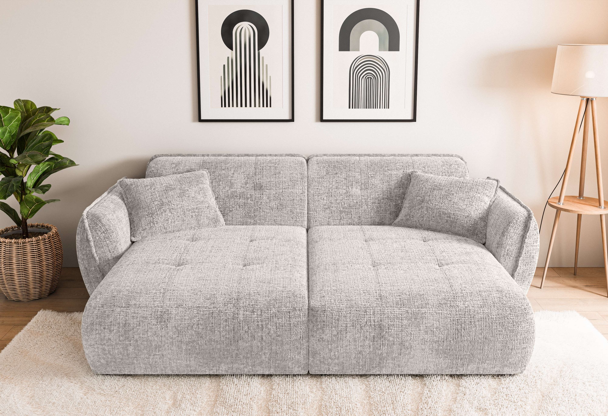Home affaire Big-Sofa »MIRELDA Design-Sofa mit Steppungen, extra tief, Brei günstig online kaufen