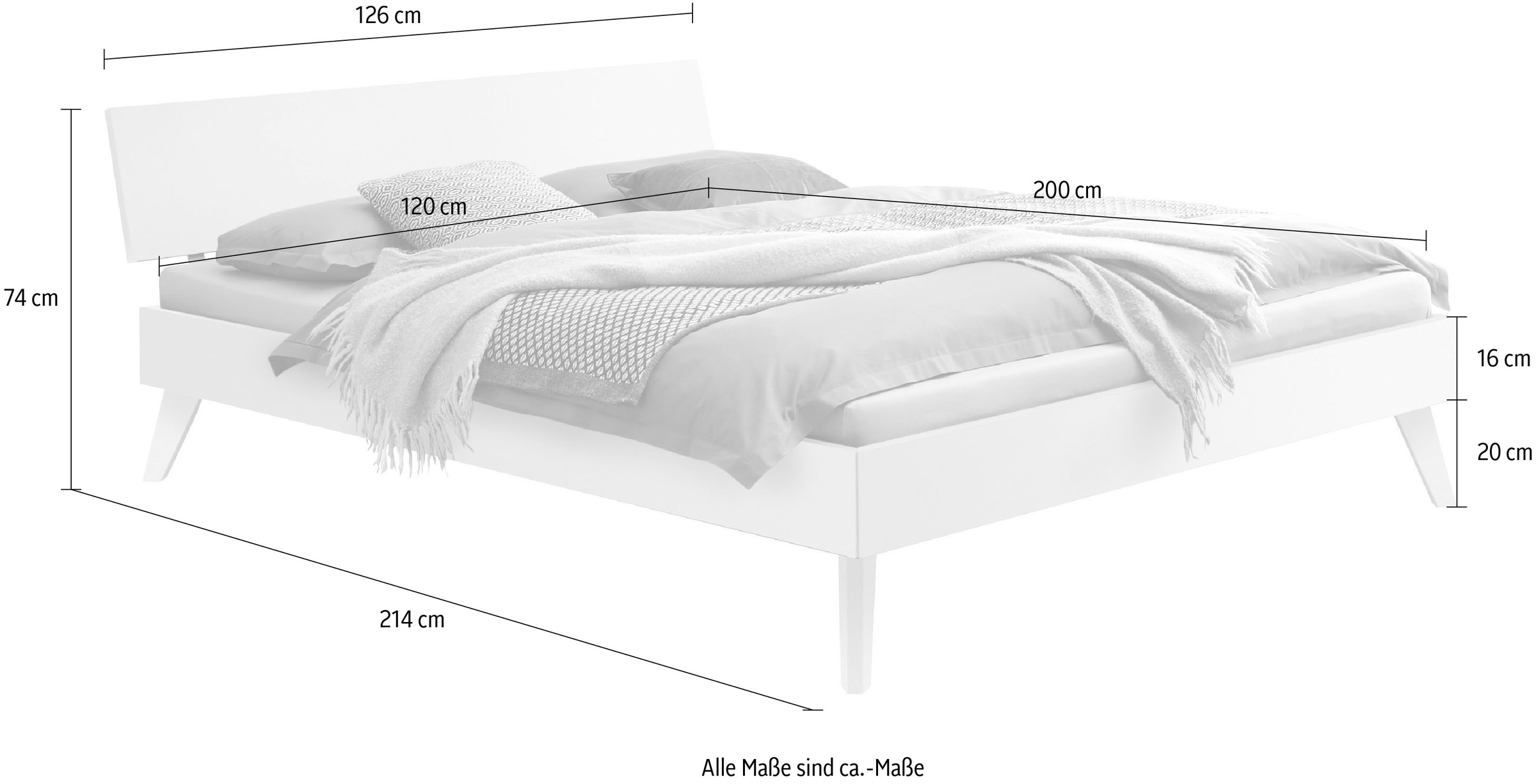 HASENA Holzbett »Ancona«, Fußhöhe 20 cm