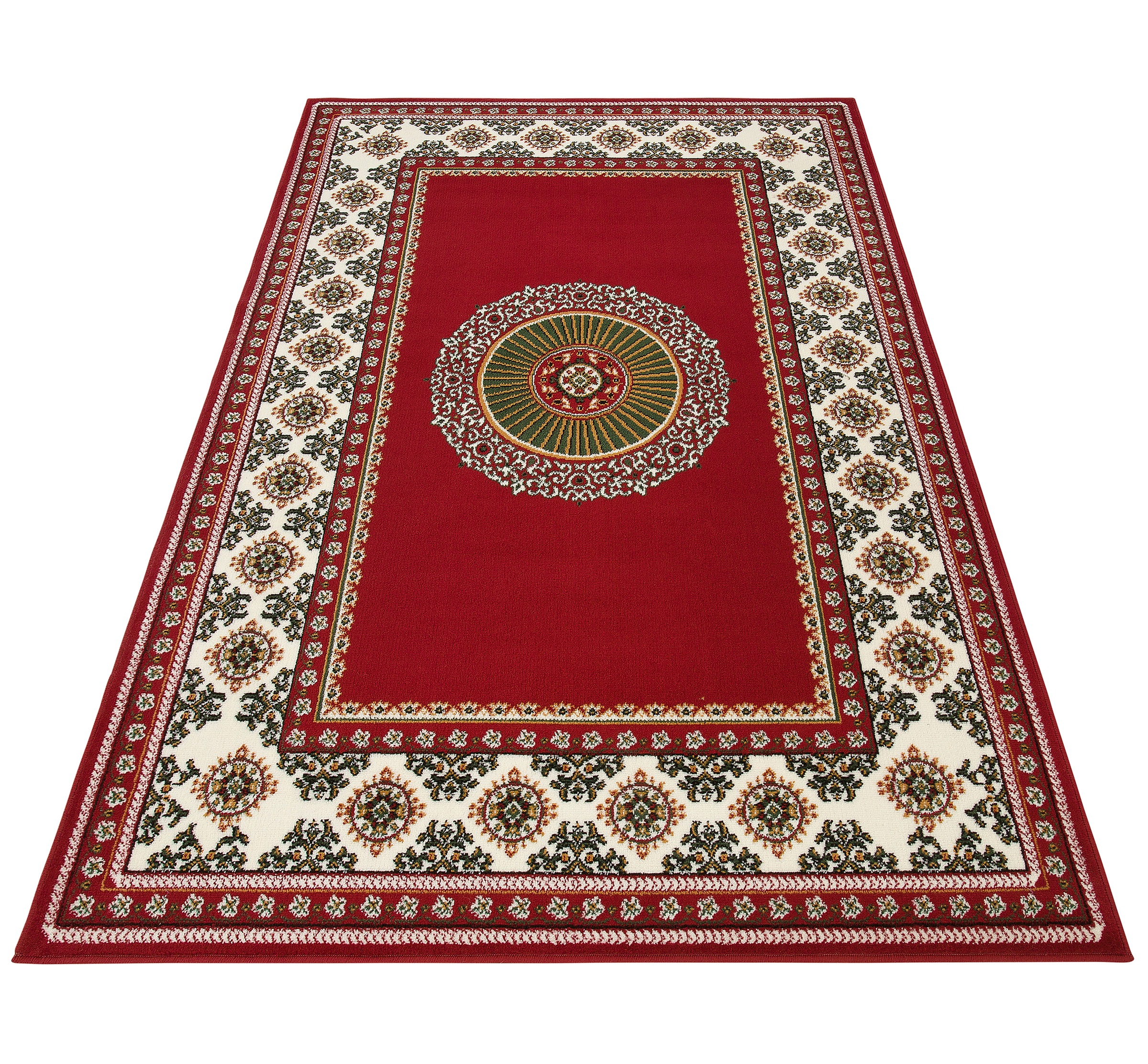my home Teppich »Shari, Made in Belgium«, rechteckig, 7 mm Höhe, Orient-Optik, mit Bordüre, Teppich, Kurzflor, Weich, Pflegeleicht