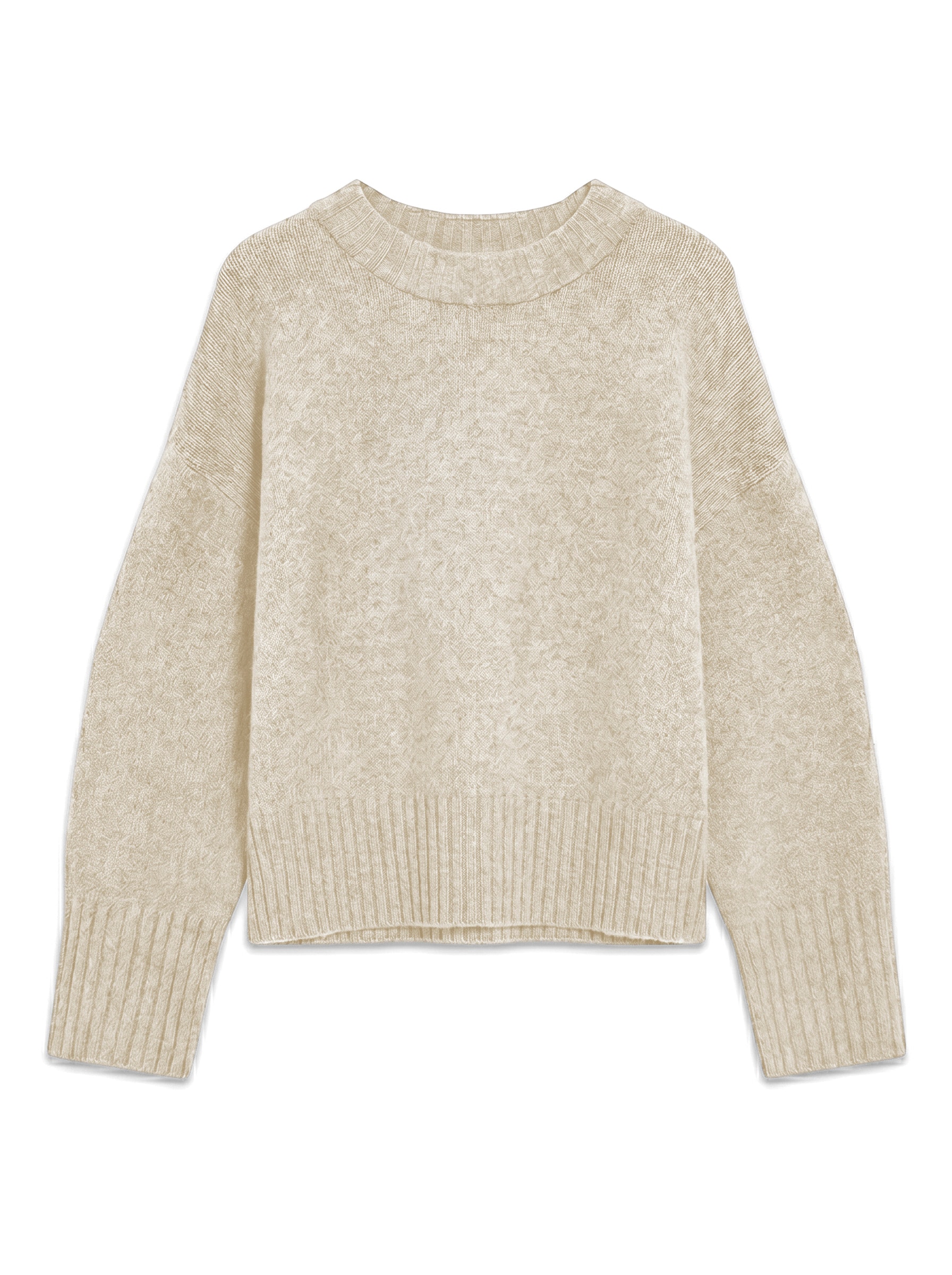 TOPSHOP Rundhalspullover »TSDAISY LS KNITTED JUMPER KNT NOOS« Materialmix, kürzer geschnitten