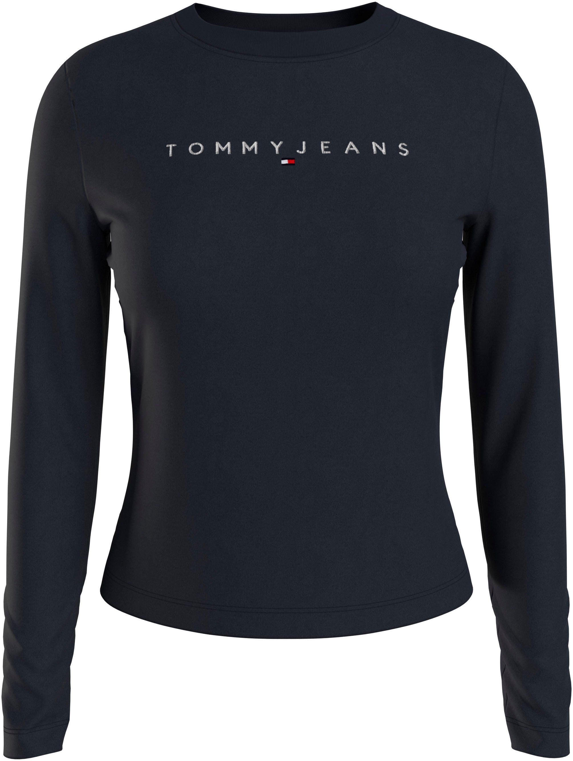 Tommy Langarmshirt bestellen Linear »Slim Shirt Longsleeve«, Logostickerei mit Jeans