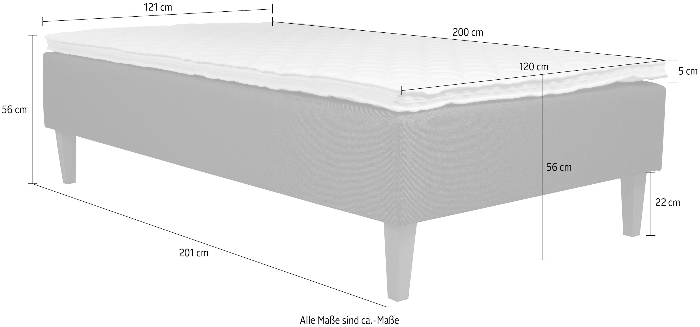 5. Bild von Home affaire Boxspringbett »Osterberg«, mit Taschen-Federkernunterbox