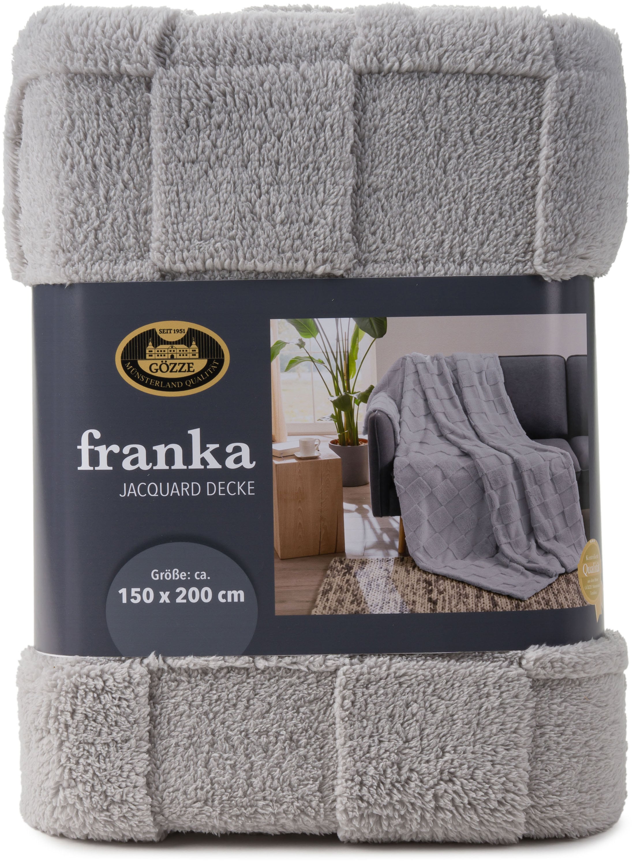 Gözze Wohndecke »FRANKA Jacquarddecke« im modernen Design, aus 100 % Polyester Mikrofaser, rundum gesäumt