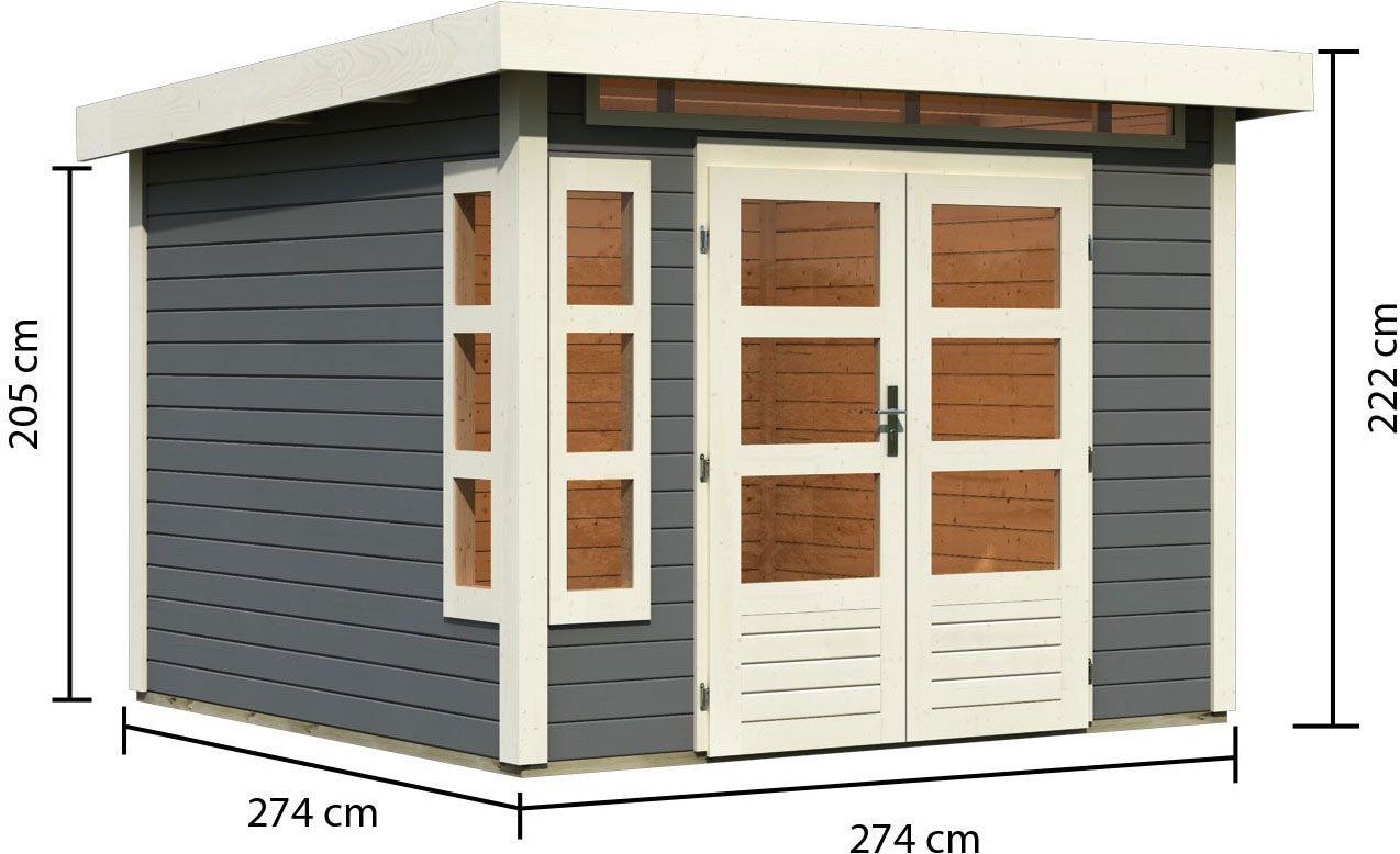 Karibu Gartenhaus »Kolimasee 6«, terragrau