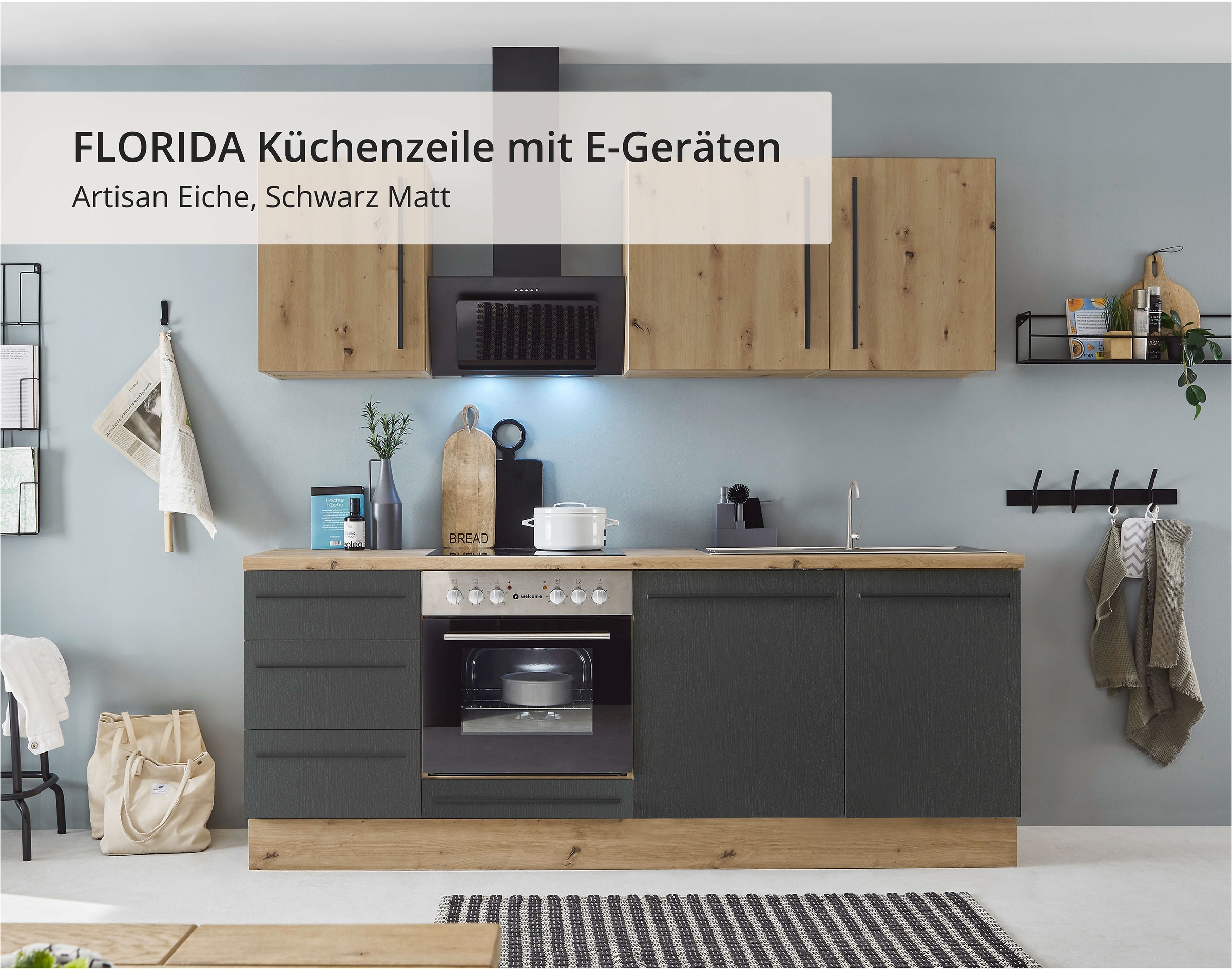 KOCHSTATION Küchenzeile »KS-Florida mit 38mm starker Arbeitsplatte«, Breite günstig online kaufen