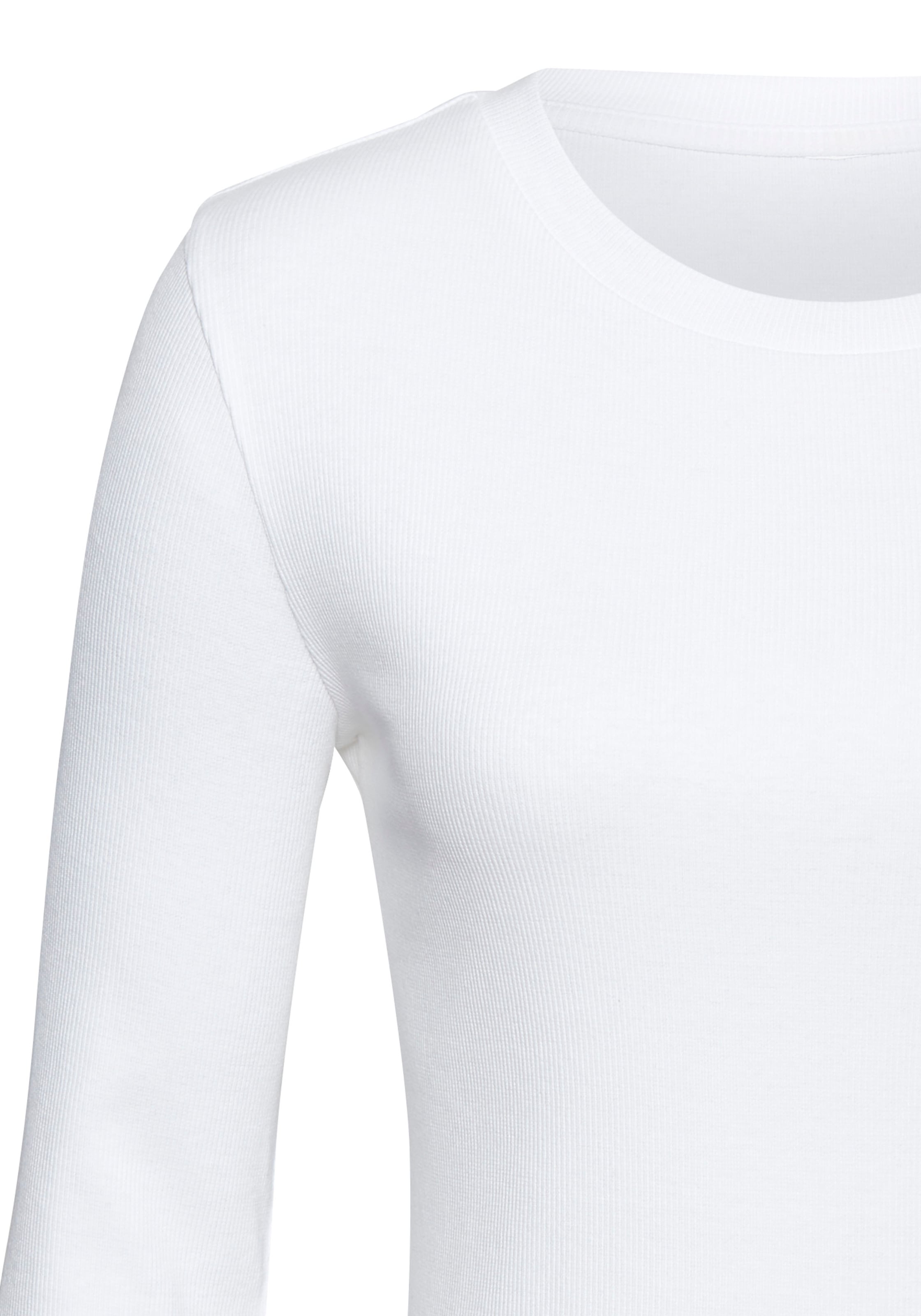 Vivance Langarmshirt »aus modischer Rippware«, (2er-Pack), aus weichem Baumwoll-Stretch