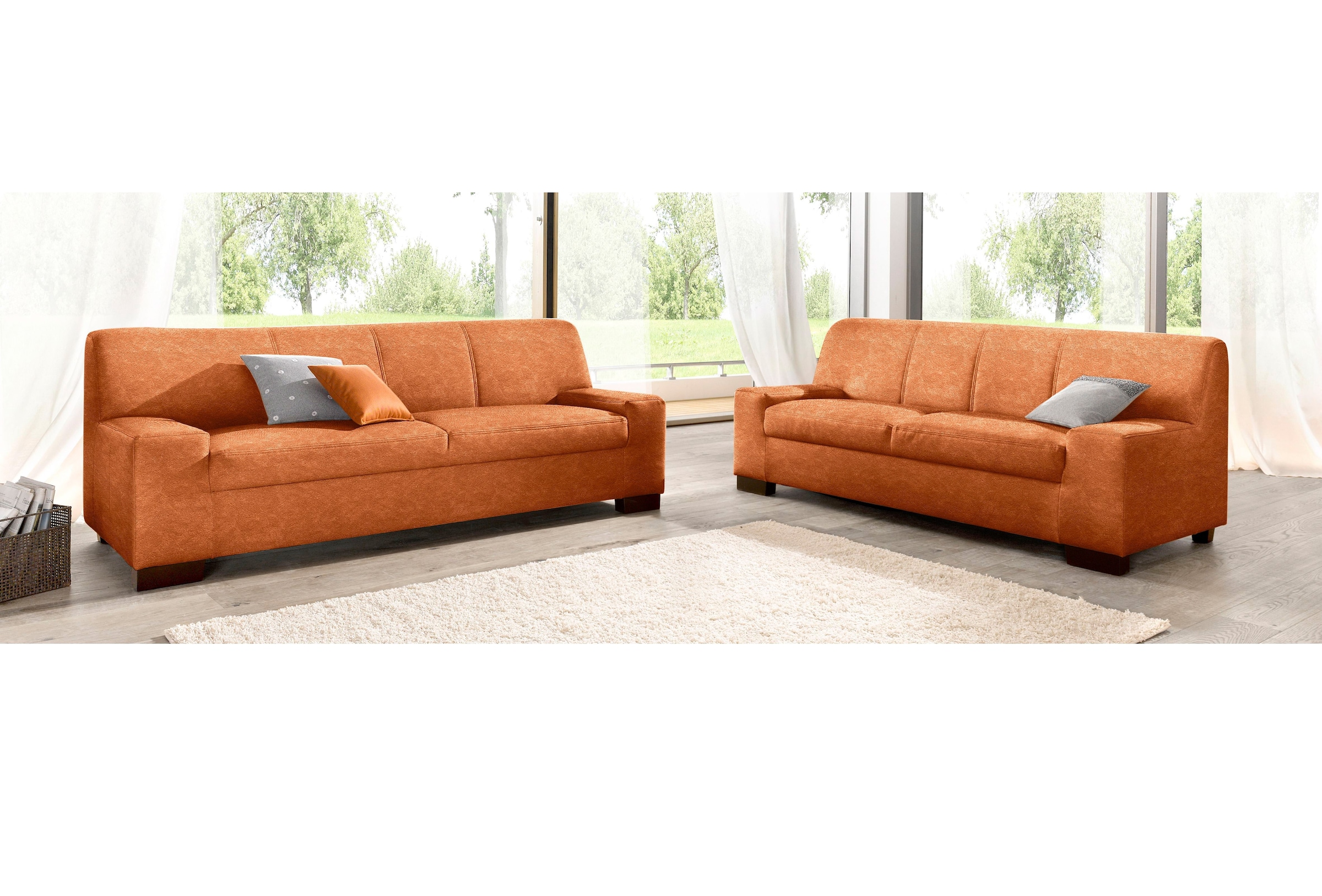 DOMO collection Polstergarnitur »Norma kubisch und zeitlos« Set, 2 Stk. tlg günstig online kaufen