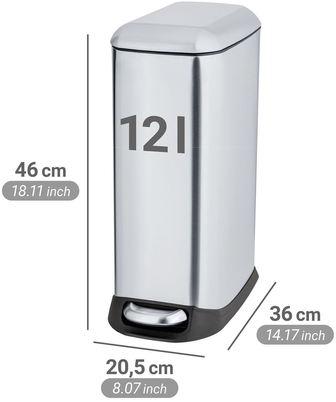 WENKO Mülleimer »Modell Design« 1 Behälter Abfalleimer mit Absenkautomatik und herausnehmbarem Einsatz