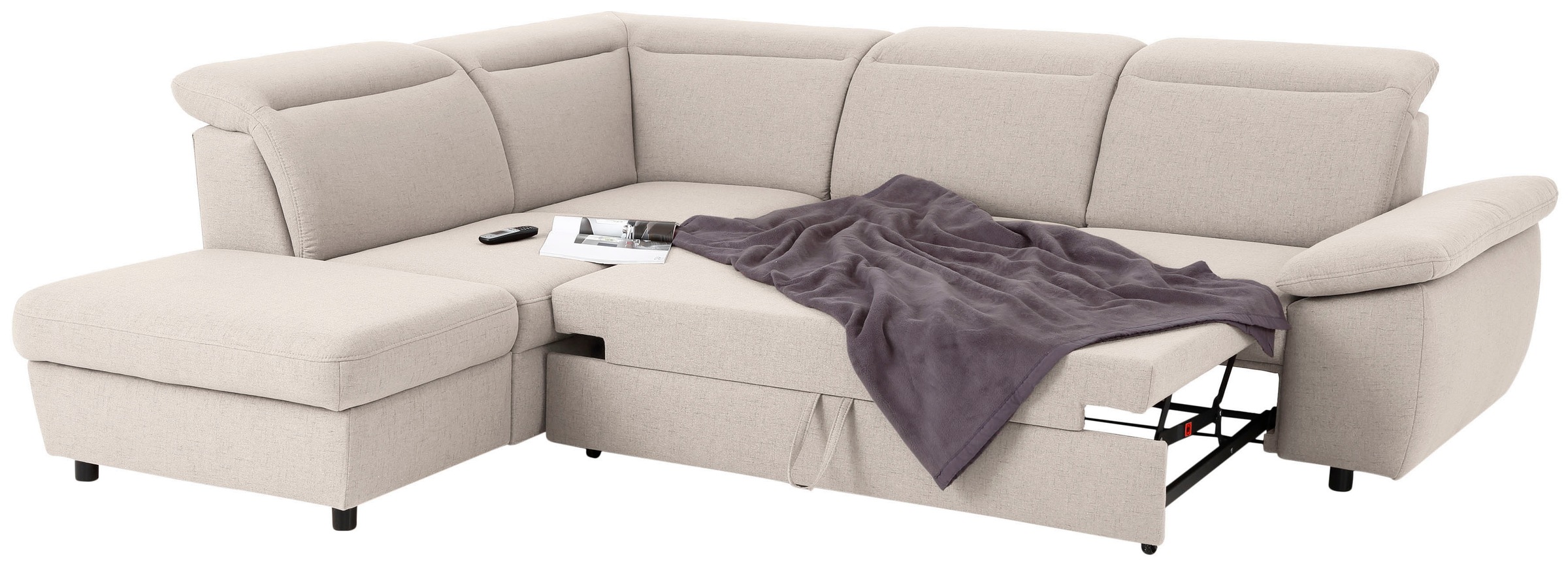 Home affaire Ecksofa »Mauritius L-Form«, mit Ottomane, mit Kopfteil- und Armlehnverstellung