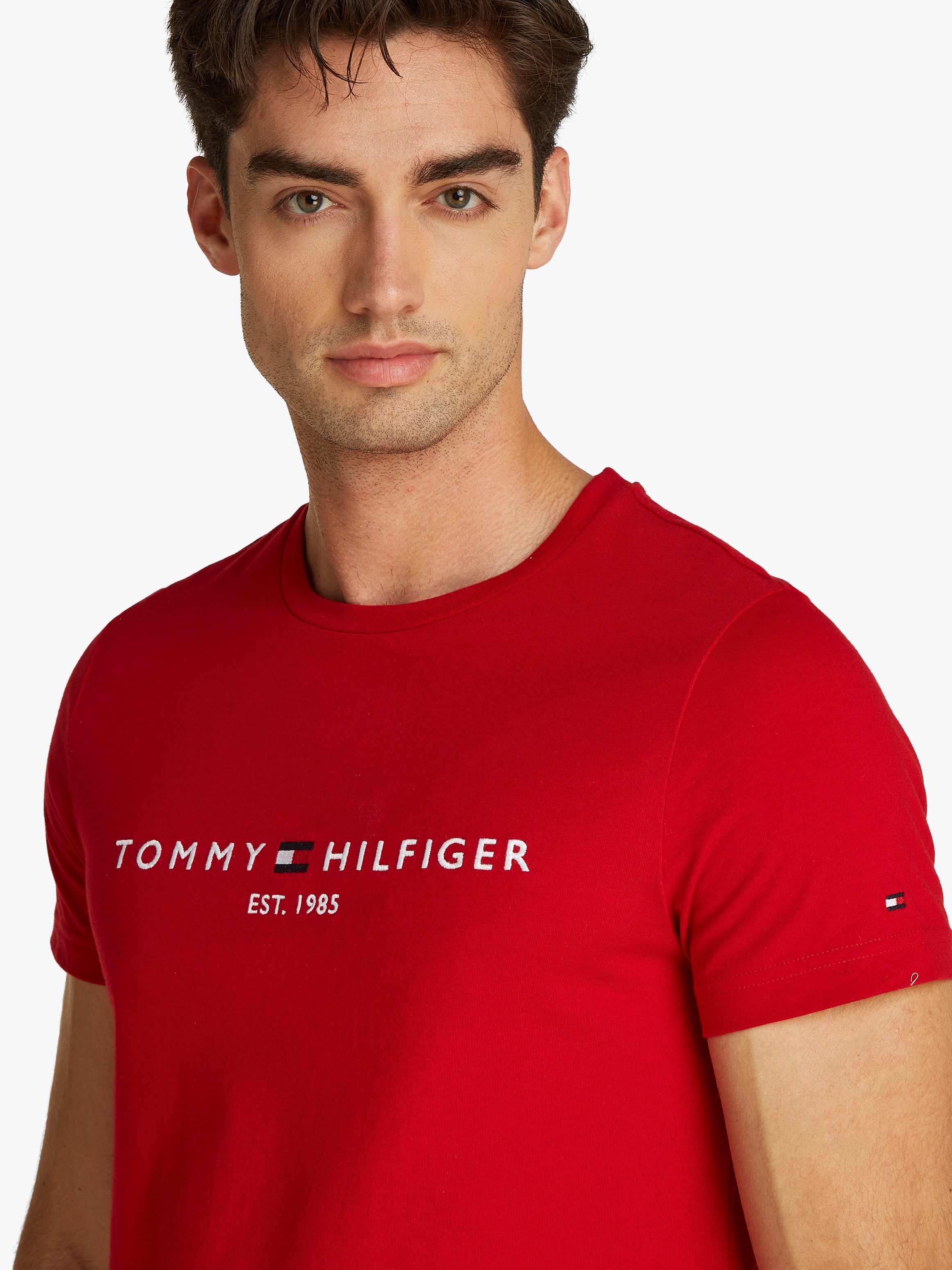 Tommy Hilfiger T-Shirt »TOMMY LOGO TEE« aus reiner Baumwolle
