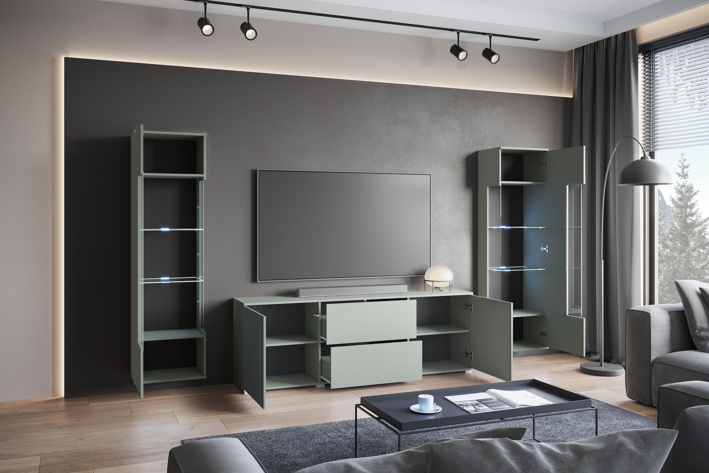 OTTO home Wohnwand »KENIA« Komplett-Set, 3 Stk. tlg.