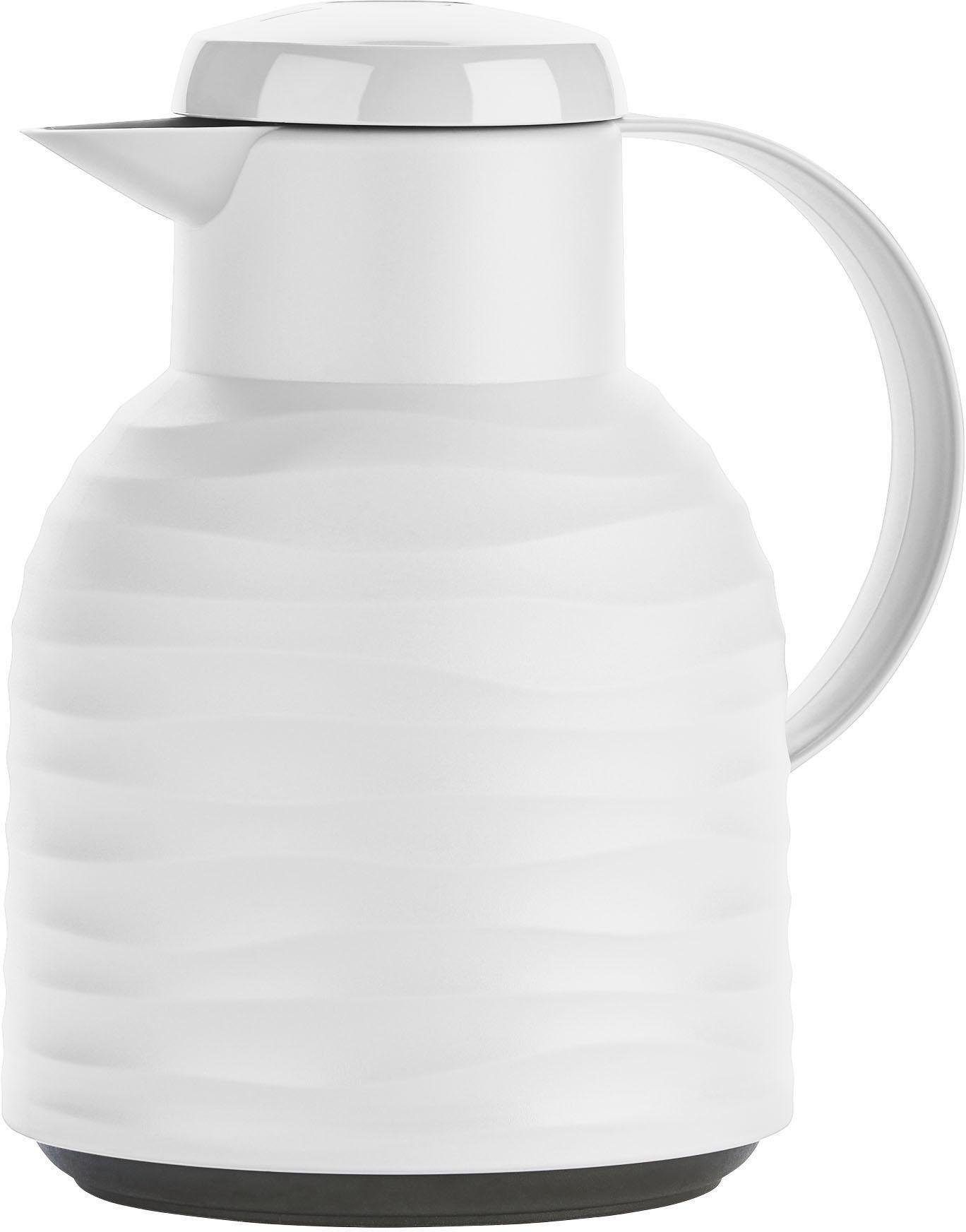 Emsa Isolierkanne »Samba Wave«, 1 l, Made in Germany, 12h warm/24h kalt, Quick-Press-Deckel, Glaskolben