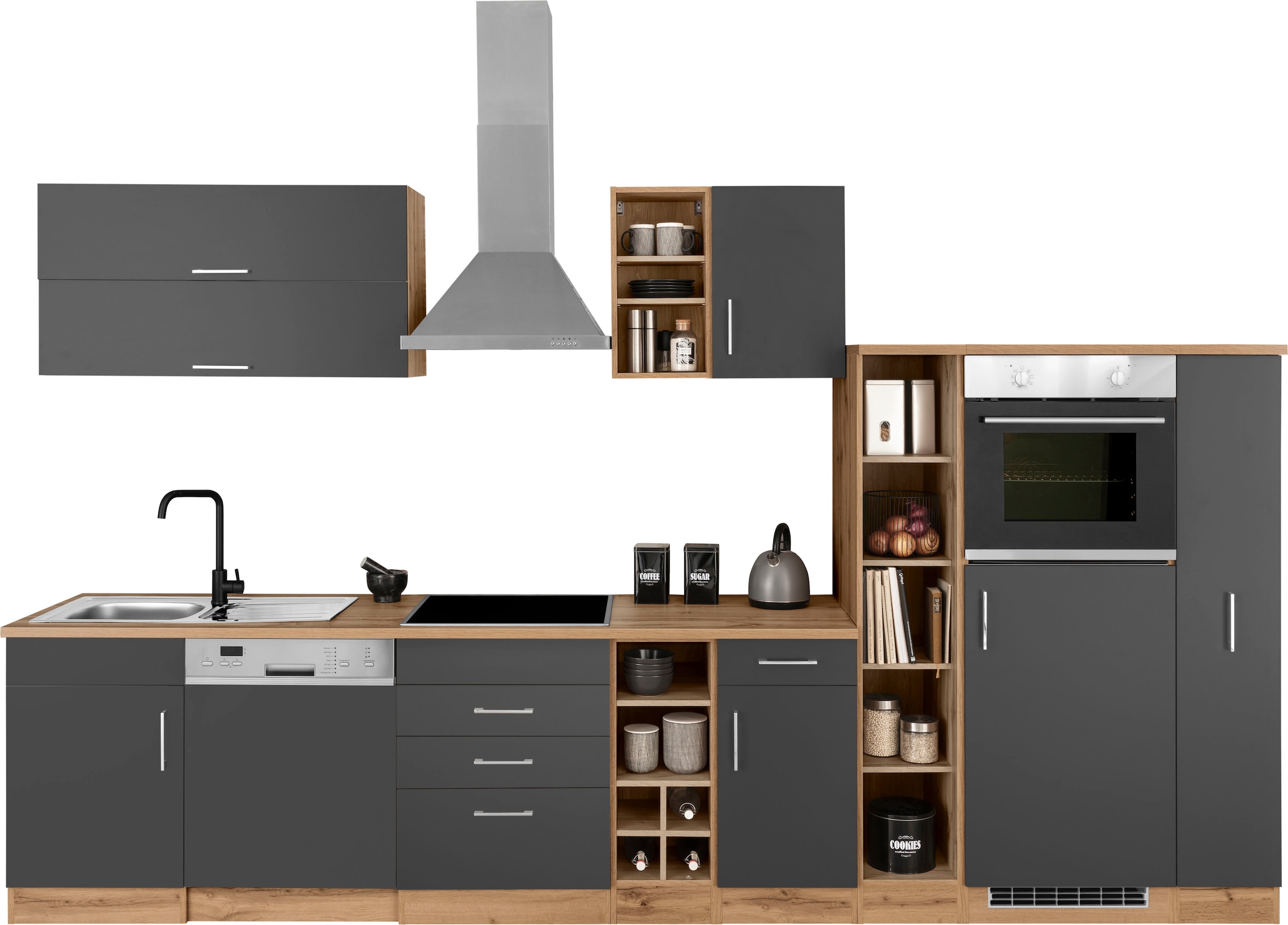KOCHSTATION Küchenzeile »KS-Colmar«, mit E-Geräten, Breite 360 cm günstig online kaufen