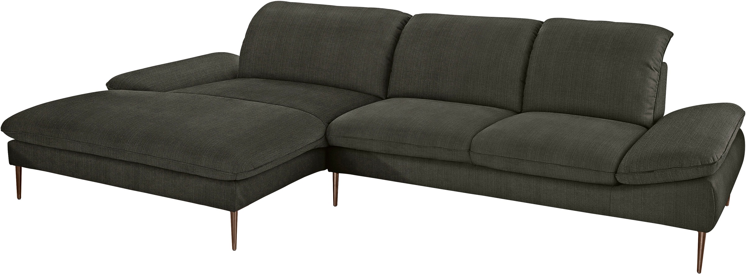 W.SCHILLIG Ecksofa »enjoy&MORE, Designsofa, bequem, elegant und zeitlos, L-Form«, Sitztiefenverstellung, Füße bronze pulverbeschichtet, Breite 340 cm