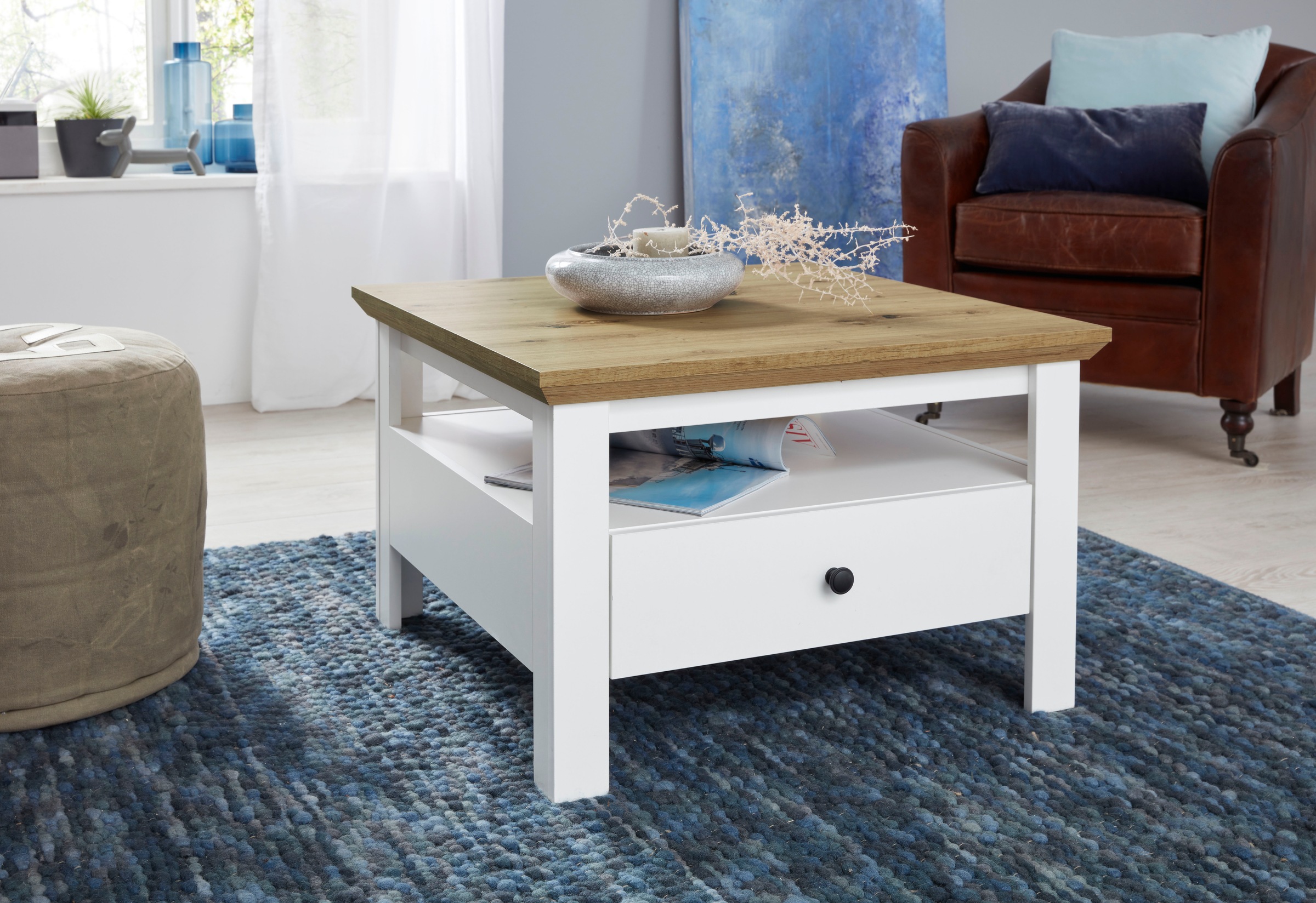 Home affaire Couchtisch »Ulm« Couchtisch mit Schublade & offenem Fach - (B/T/H) 70/70/46 cm