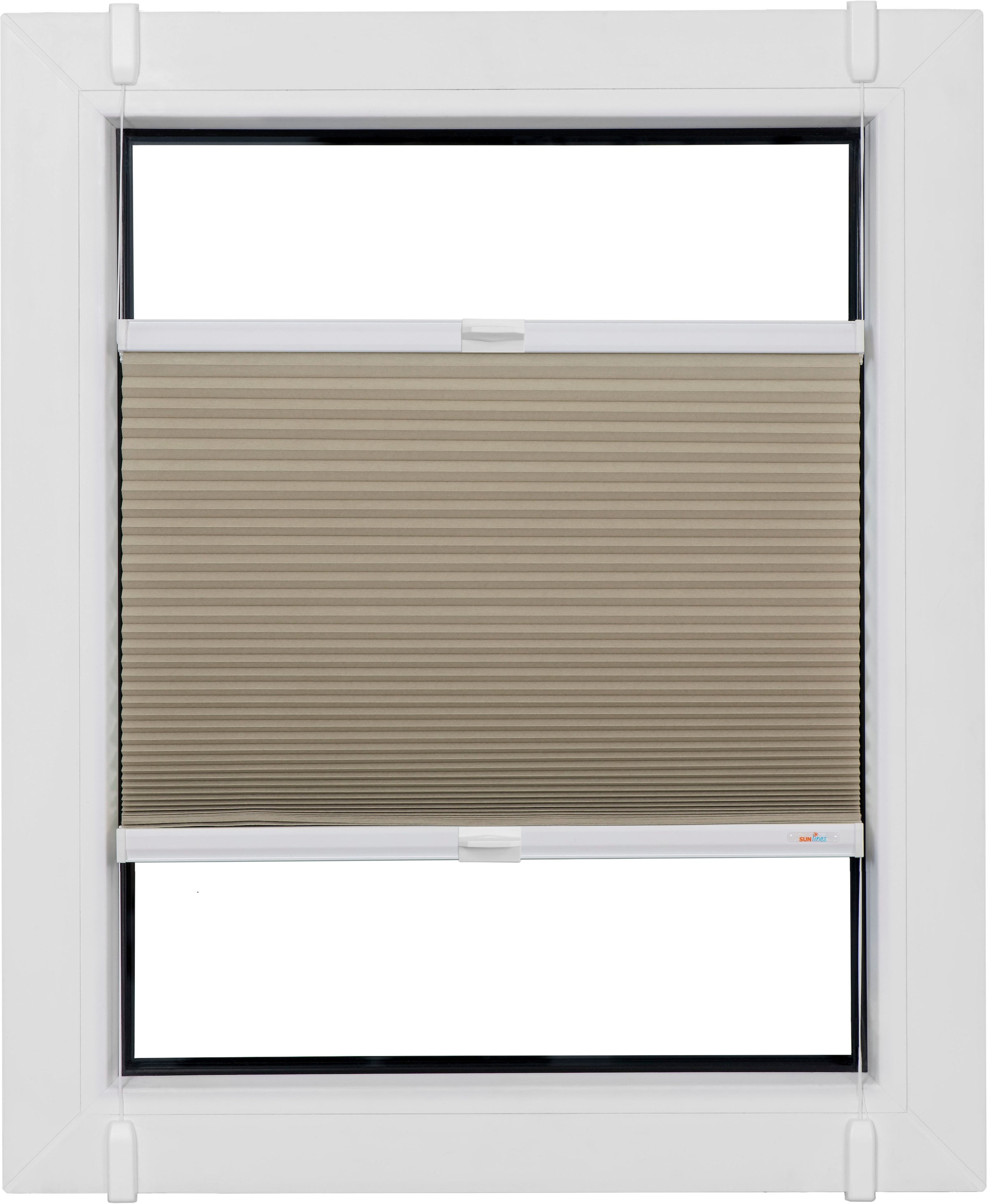 sunlines Wabenplissee »One Size Style Honeycomb TL«, blickdicht, ohne Bohren, verspannt, Zubehörfarbe weiß, zum Klemmen