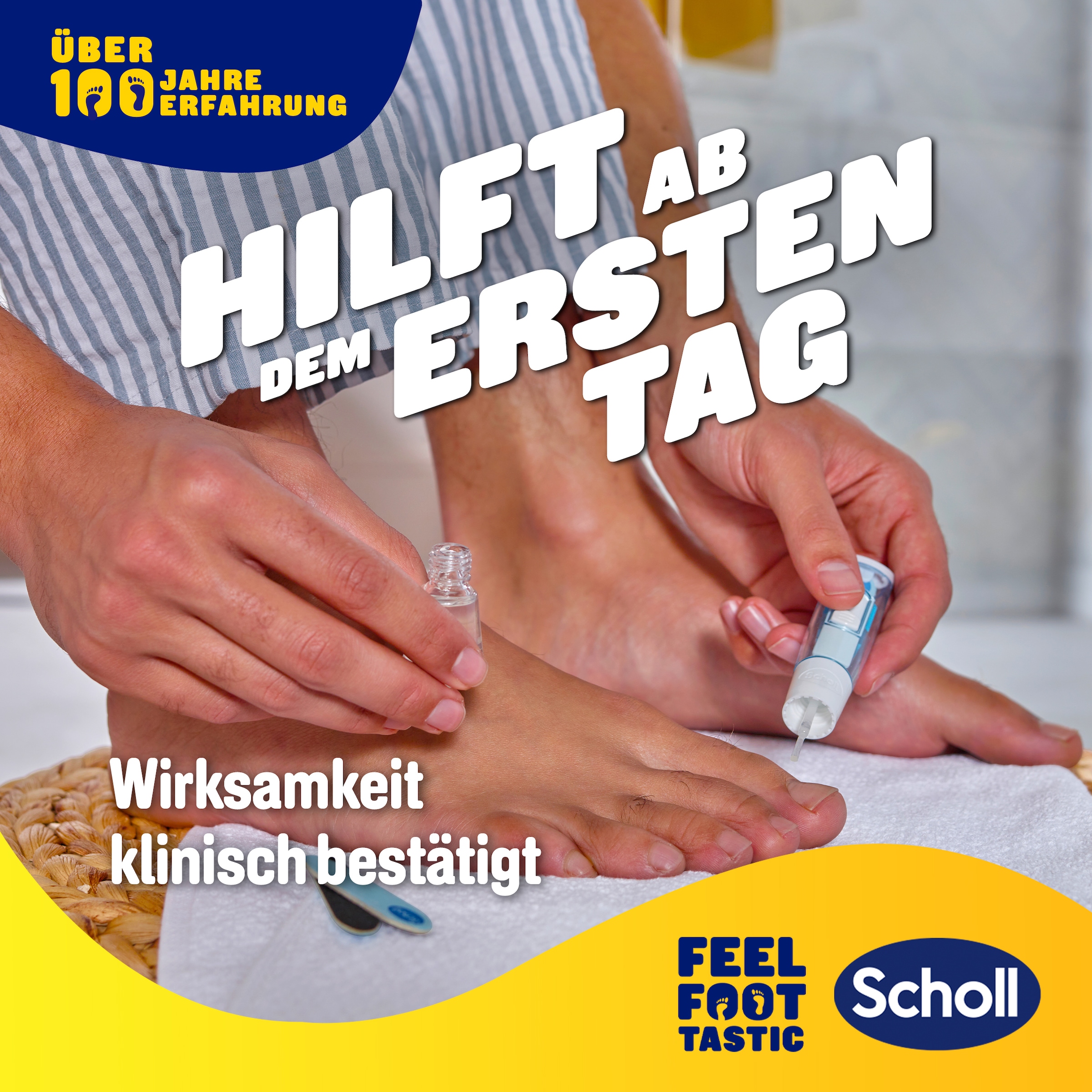 Scholl Nagelpflegestift »2-in-1 Stift effektiven Behandlung von Nagelpilz und Pilzinfektionen«, (Packung), Wirksamkeit klinisch bestätigt