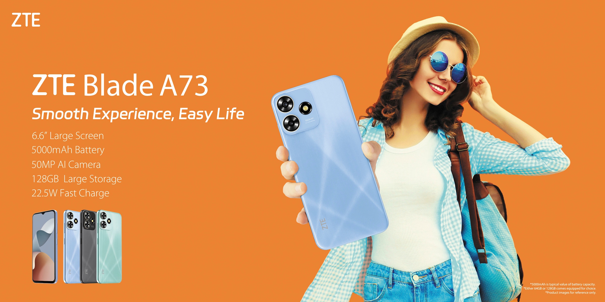 Zoll, Kamera bestellen Smartphone GB A73«, 16,76 blau, 128 »Blade cm/6,6 Speicherplatz, online ZTE 50 MP